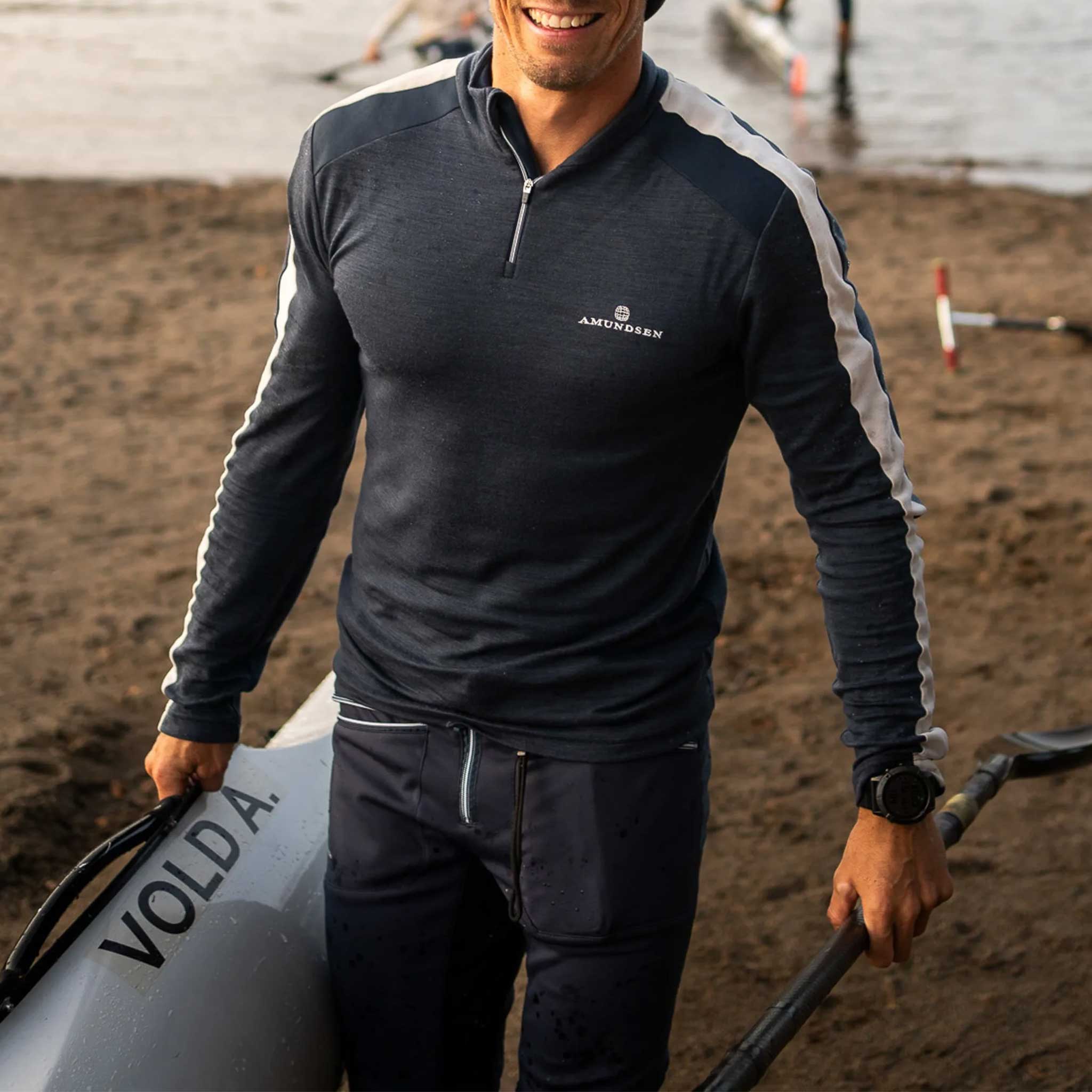 5Mila Half Zip in Navy Stripe