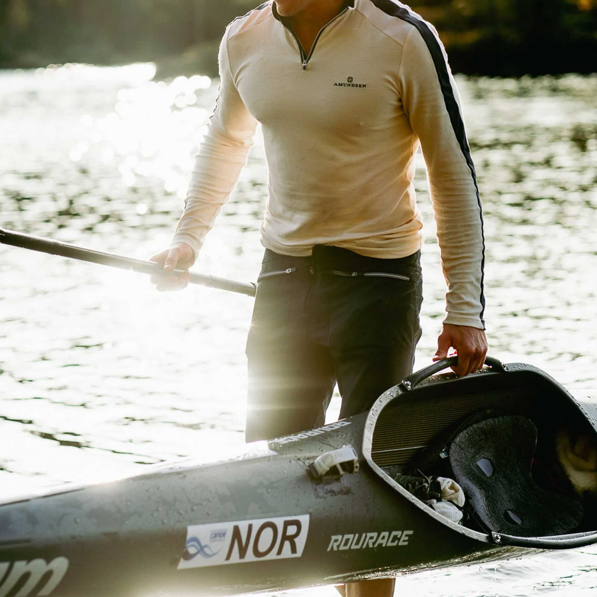 5Mila Half Zip in White Stripe