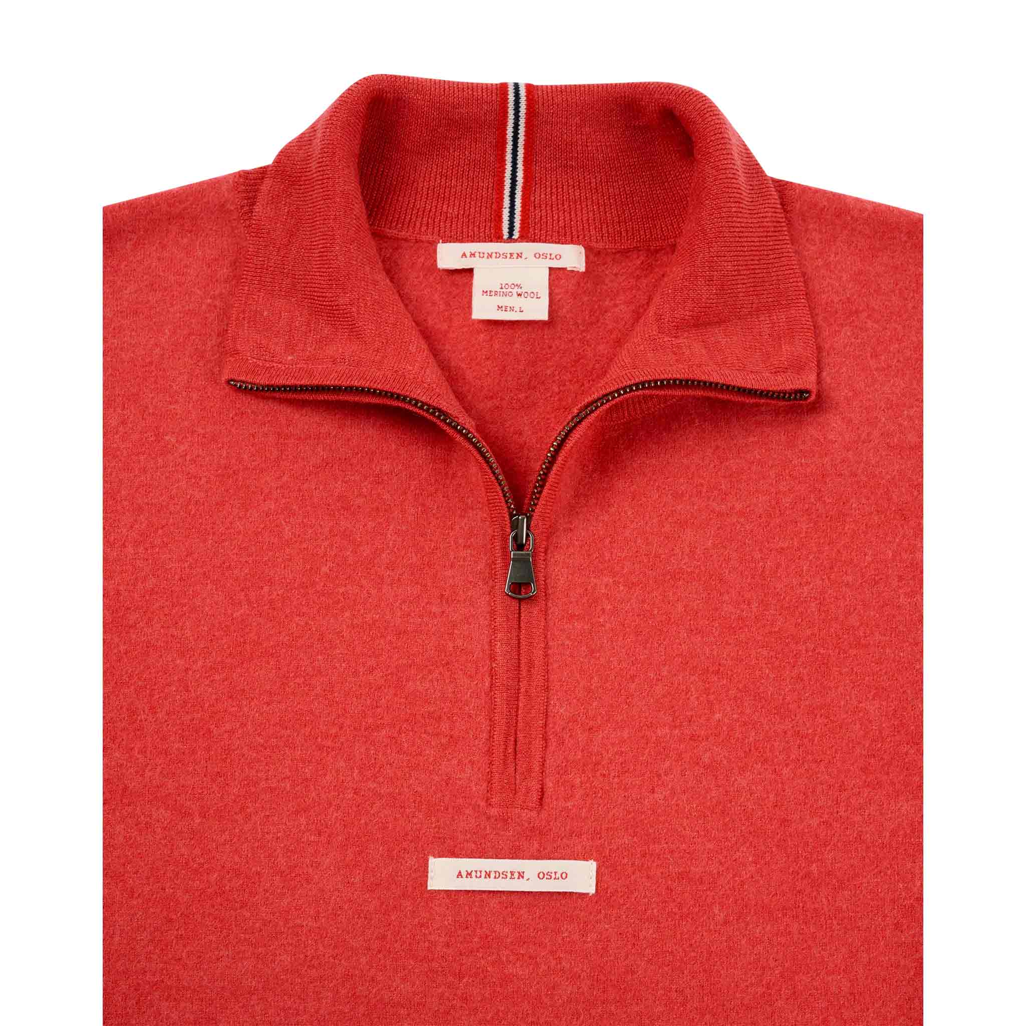 Boiled Half Zip in Weathered Red
