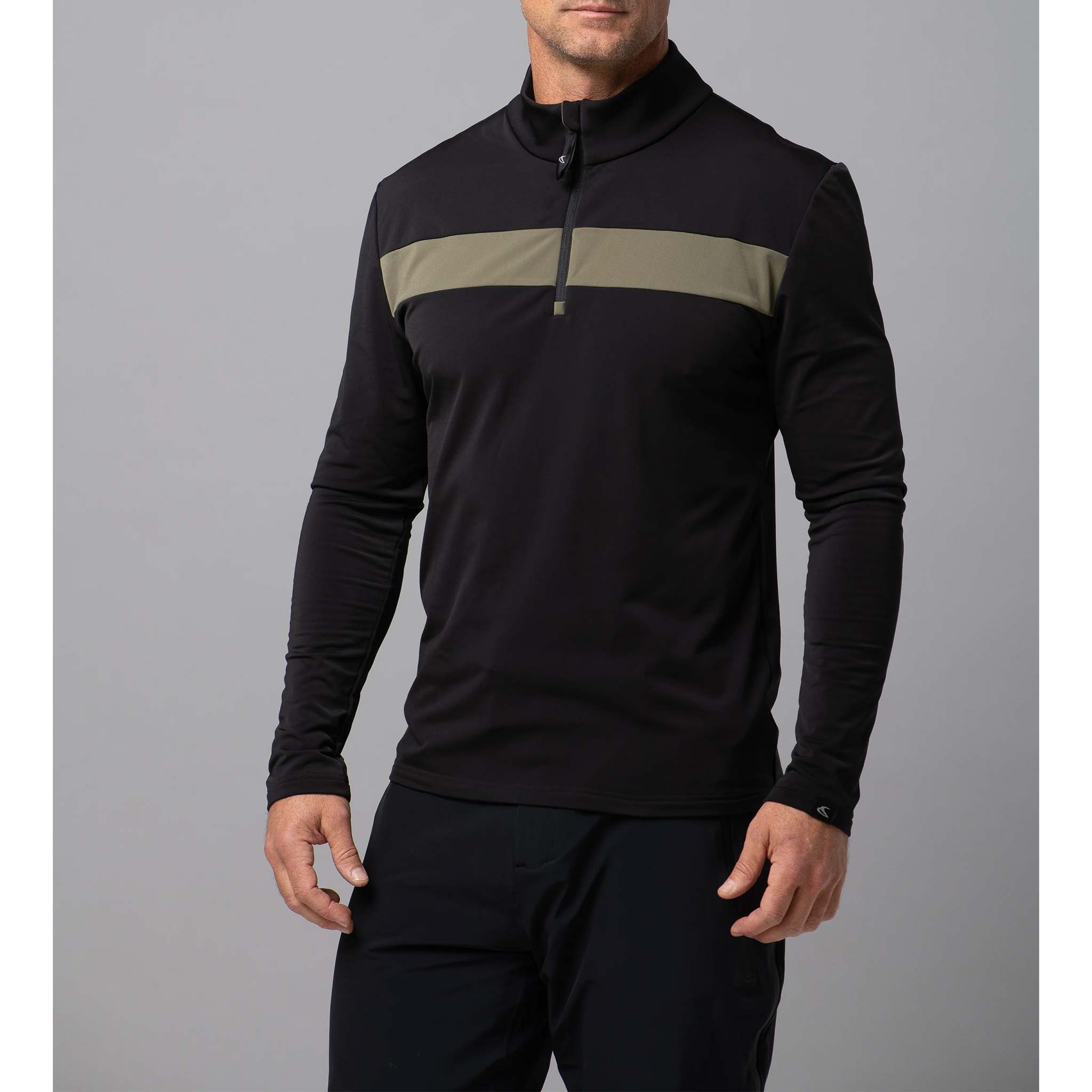 Rothorn Half Zip in Black/Olive