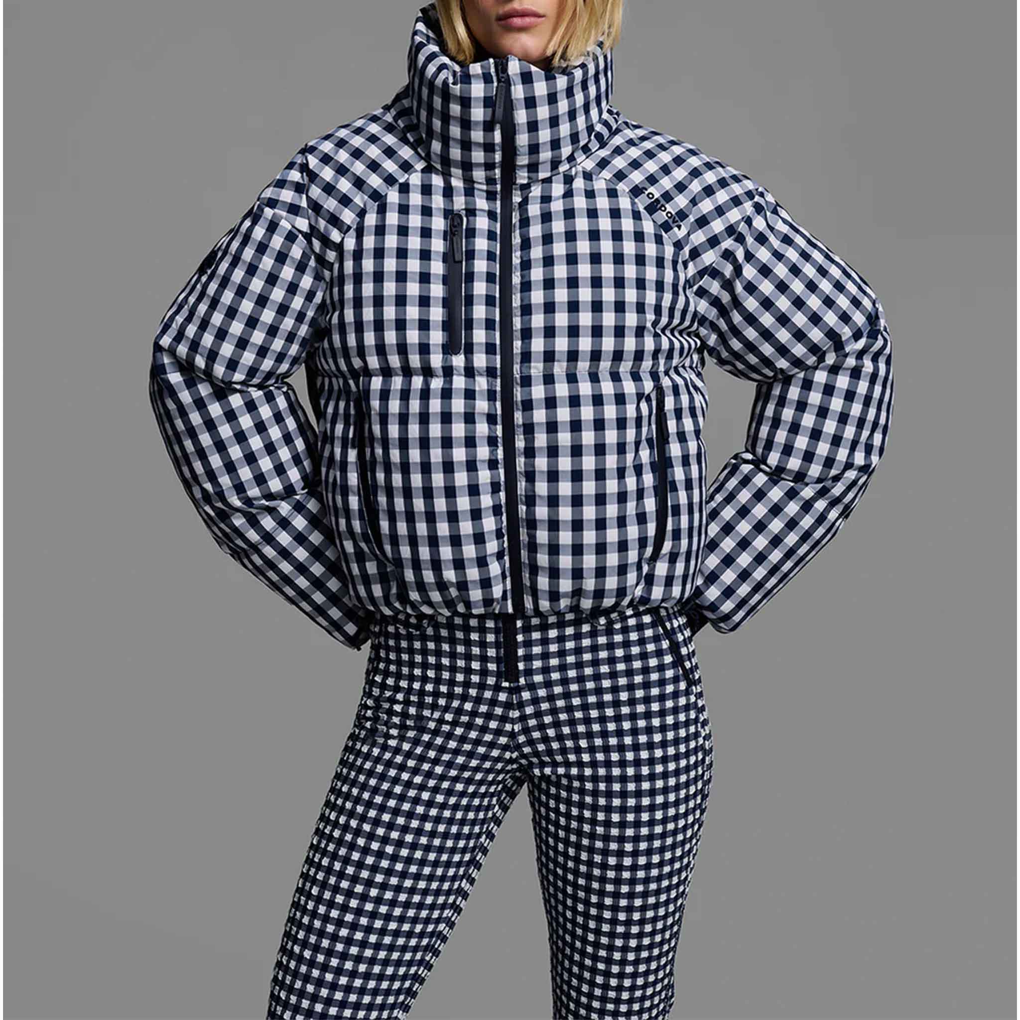Cortina Ski Jacket in Indigo Gingham