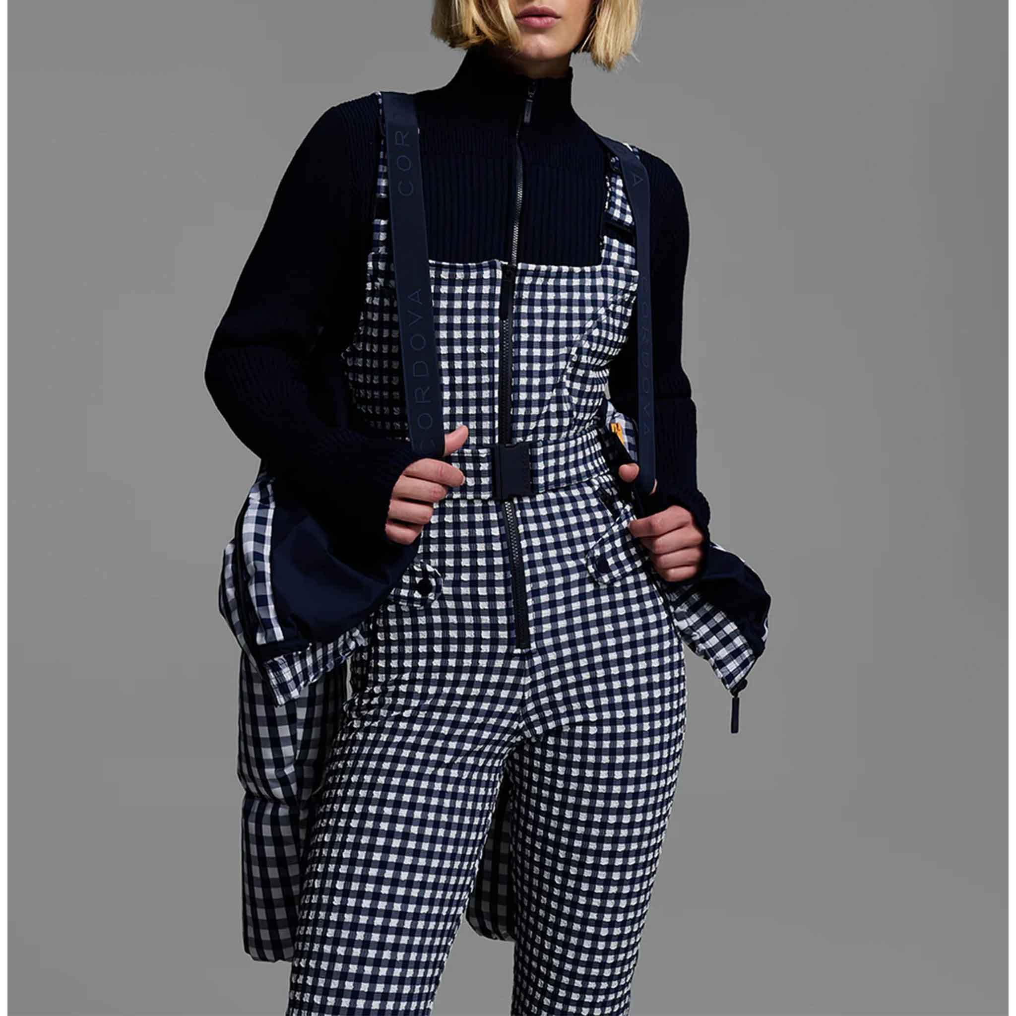 Cortina Ski Jacket in Indigo Gingham