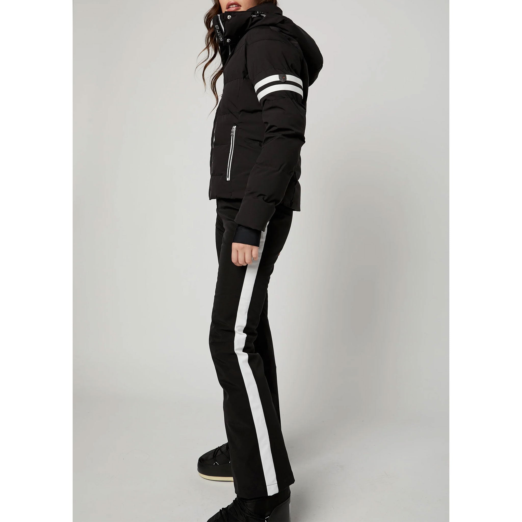 Brooke Pant in Black/White Stripes