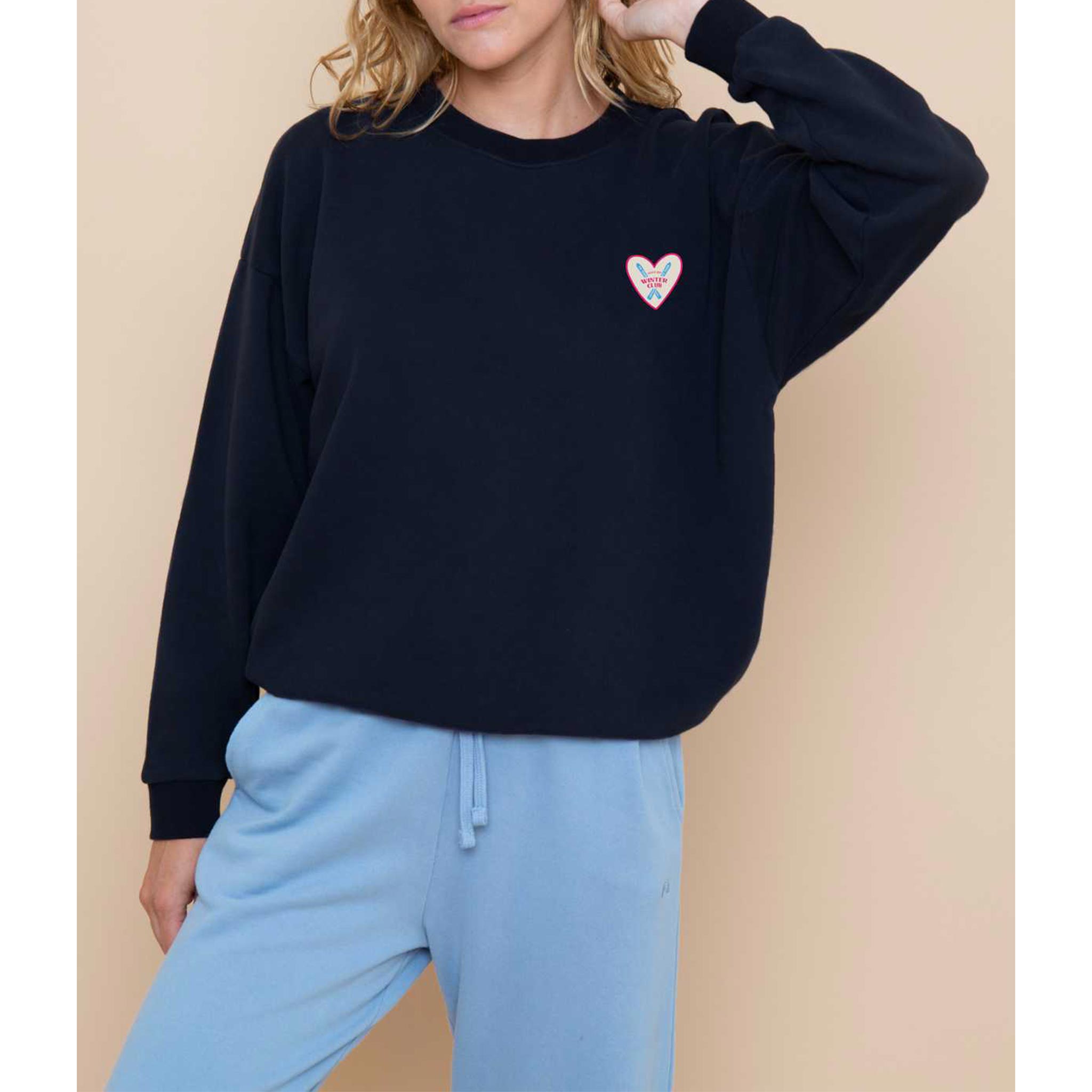 Ski Patch Sweater in Navy