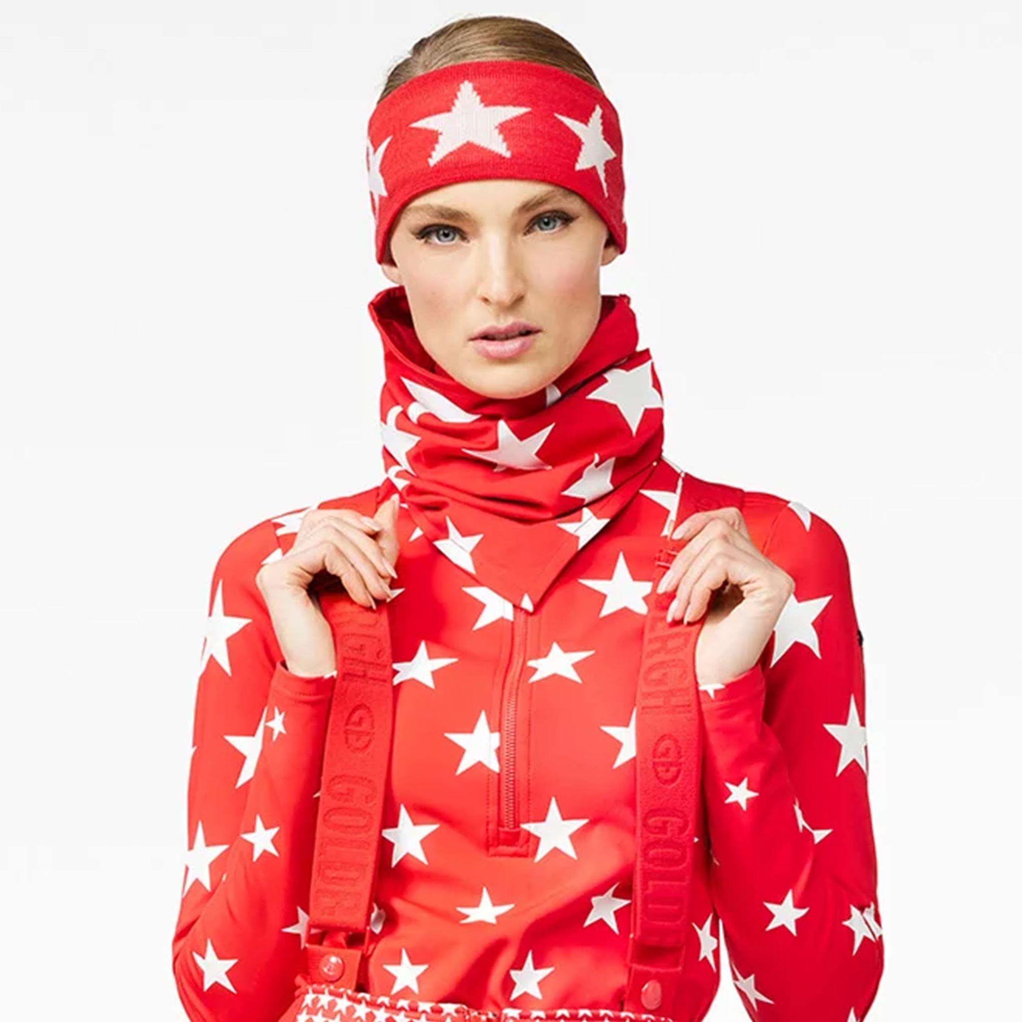 Cosmic Knit Headband in Flame Red