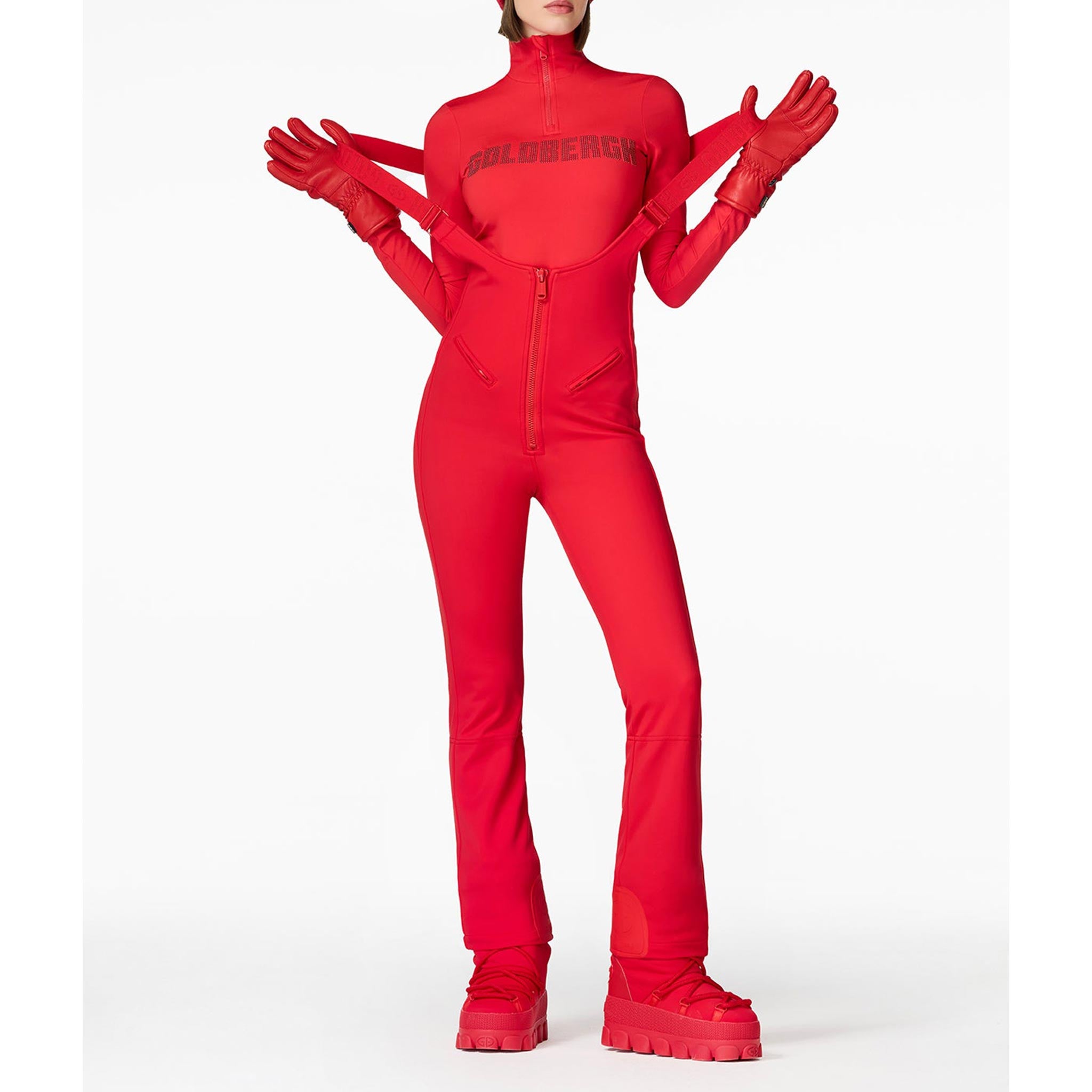 Phoebe Salopettes in Flame Red