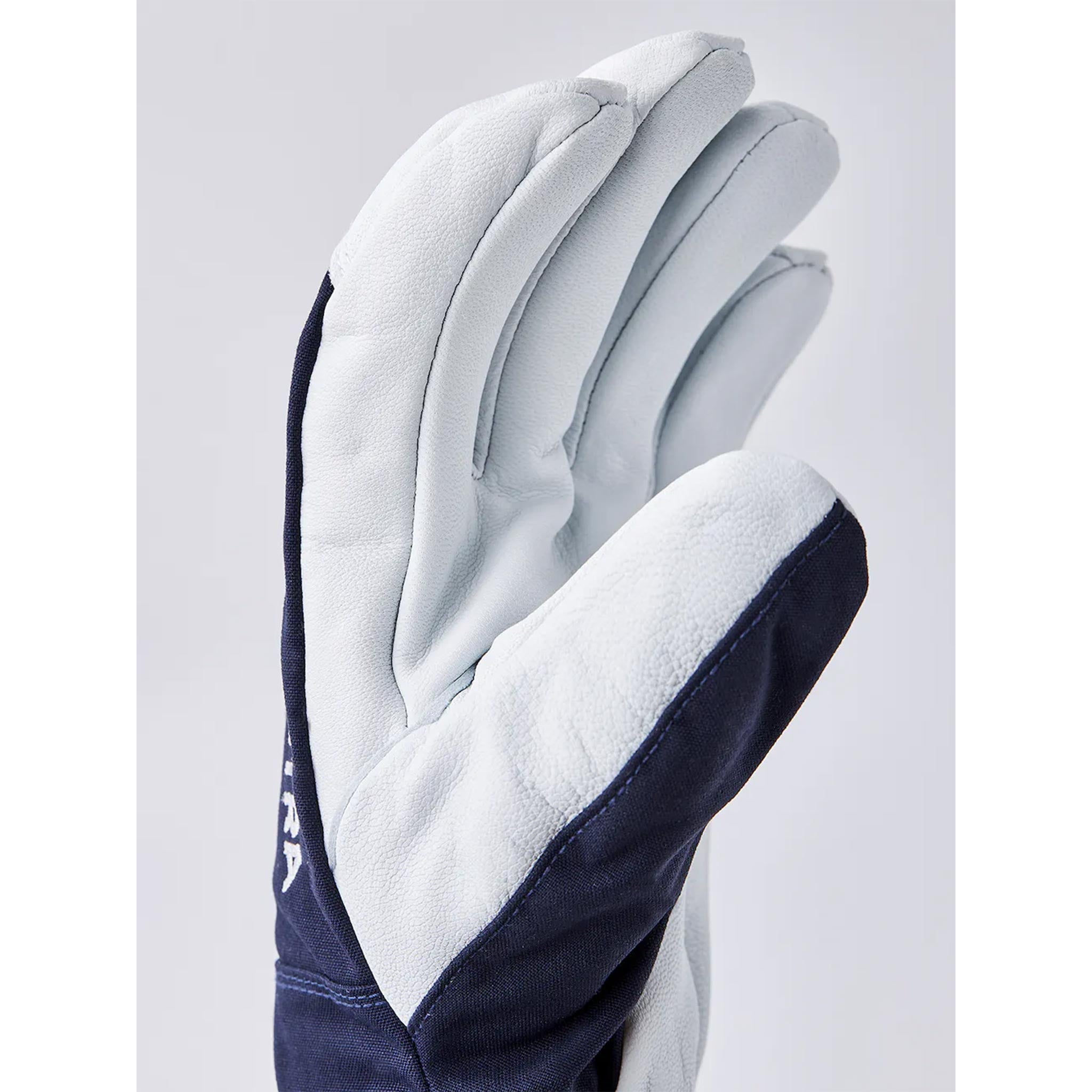 Army Leather Heli Ski Gloves in Navy