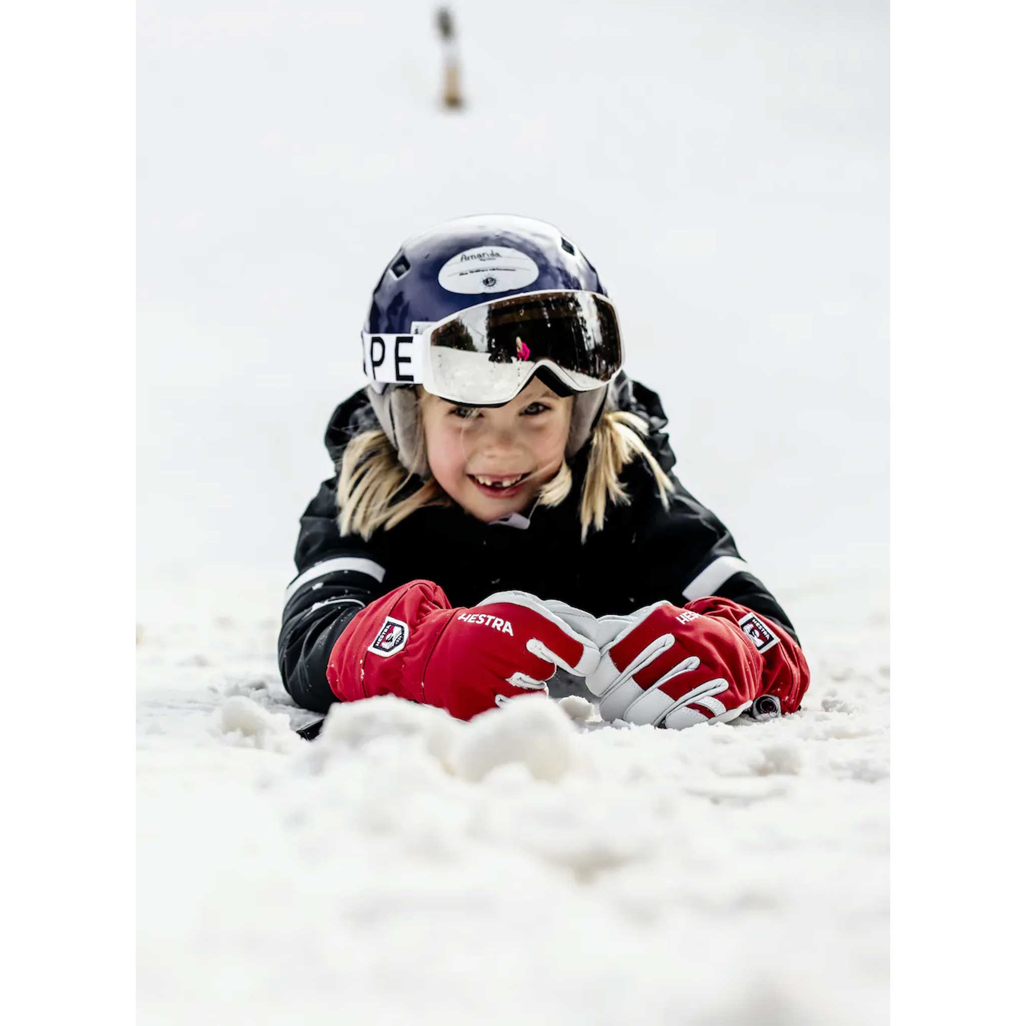 Army Heli Ski Junior Gloves in Red
