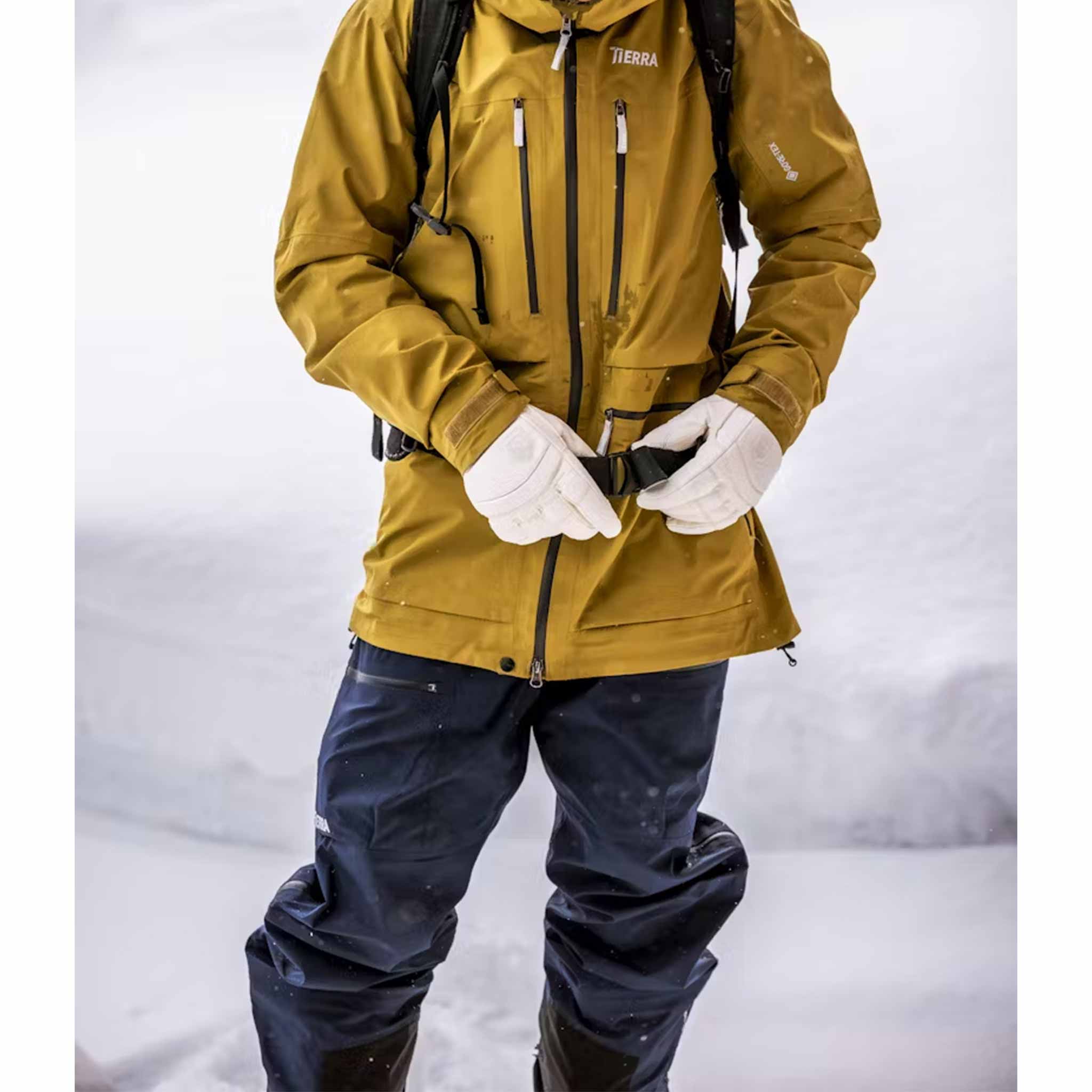 Leather Fall Line Gloves in Almond White