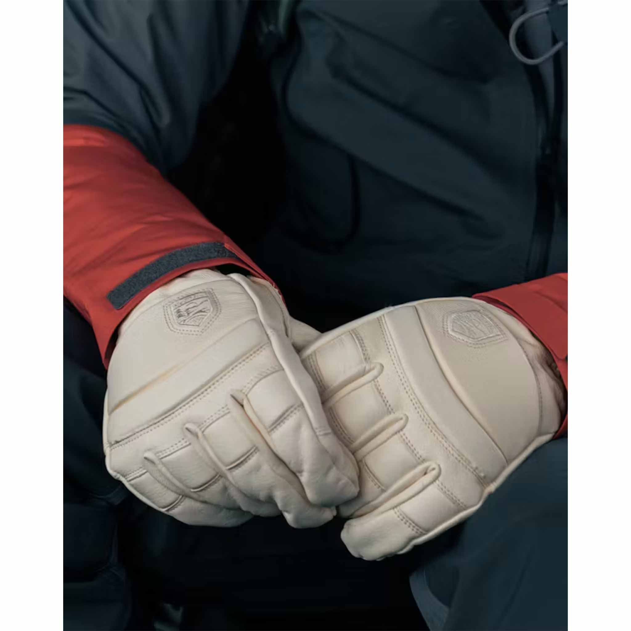 Leather Fall Line Gloves in Almond White