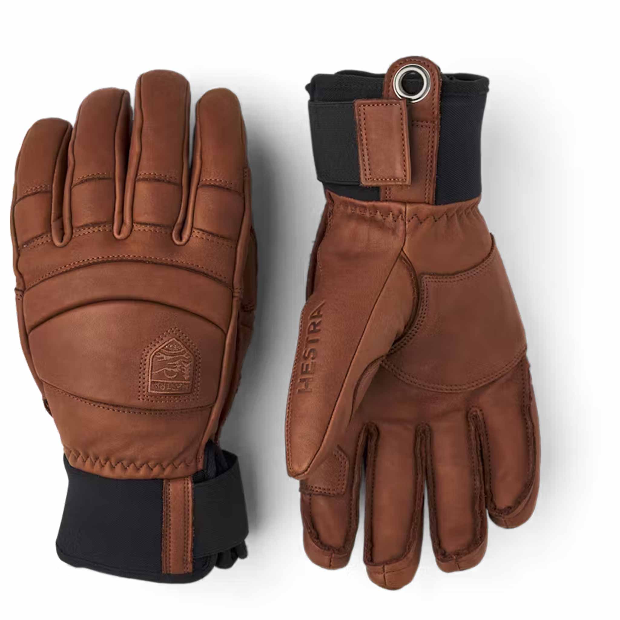 Leather Fall Line Gloves in Brown