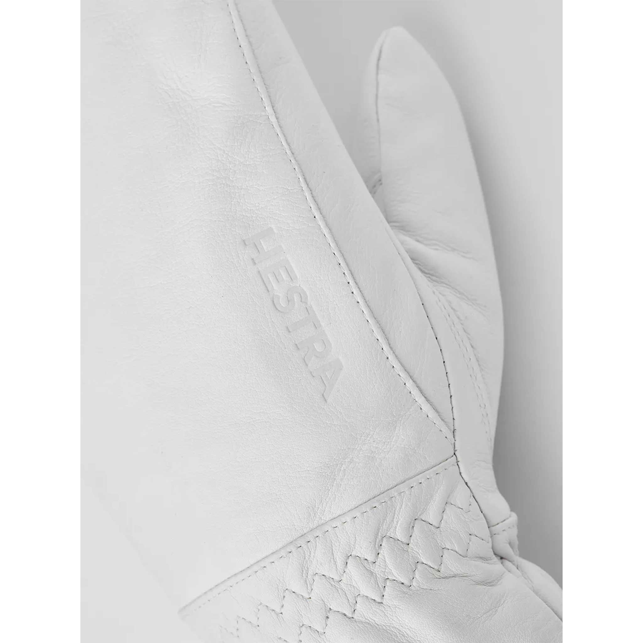 Leather Swiss Wool Classic Mitt in White