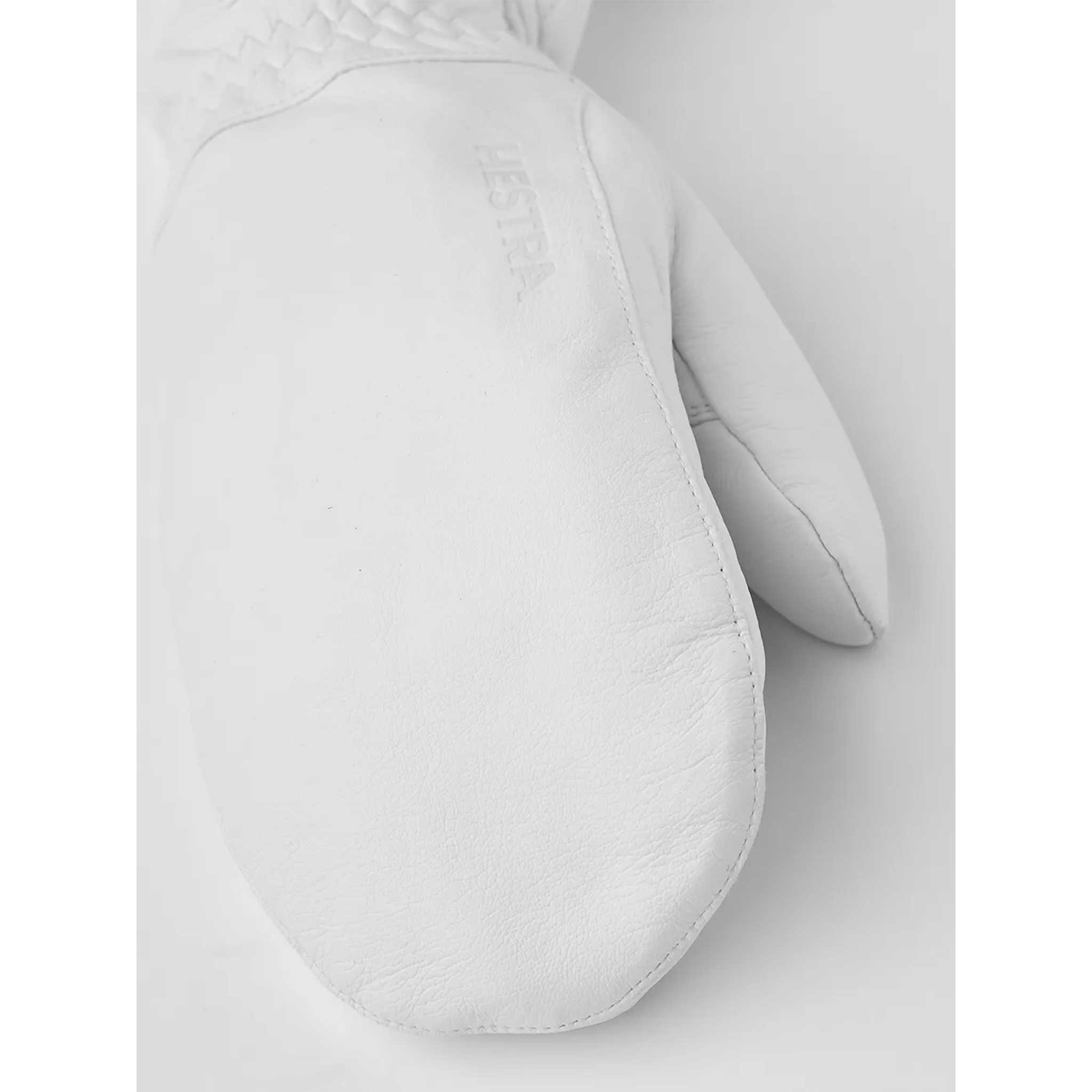 Leather Swiss Wool Classic Mitt in White
