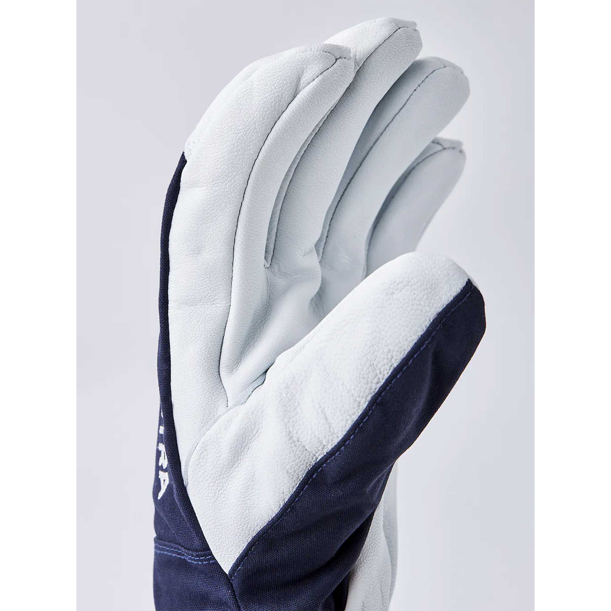 Army Leather Heli Ski Gloves in Navy