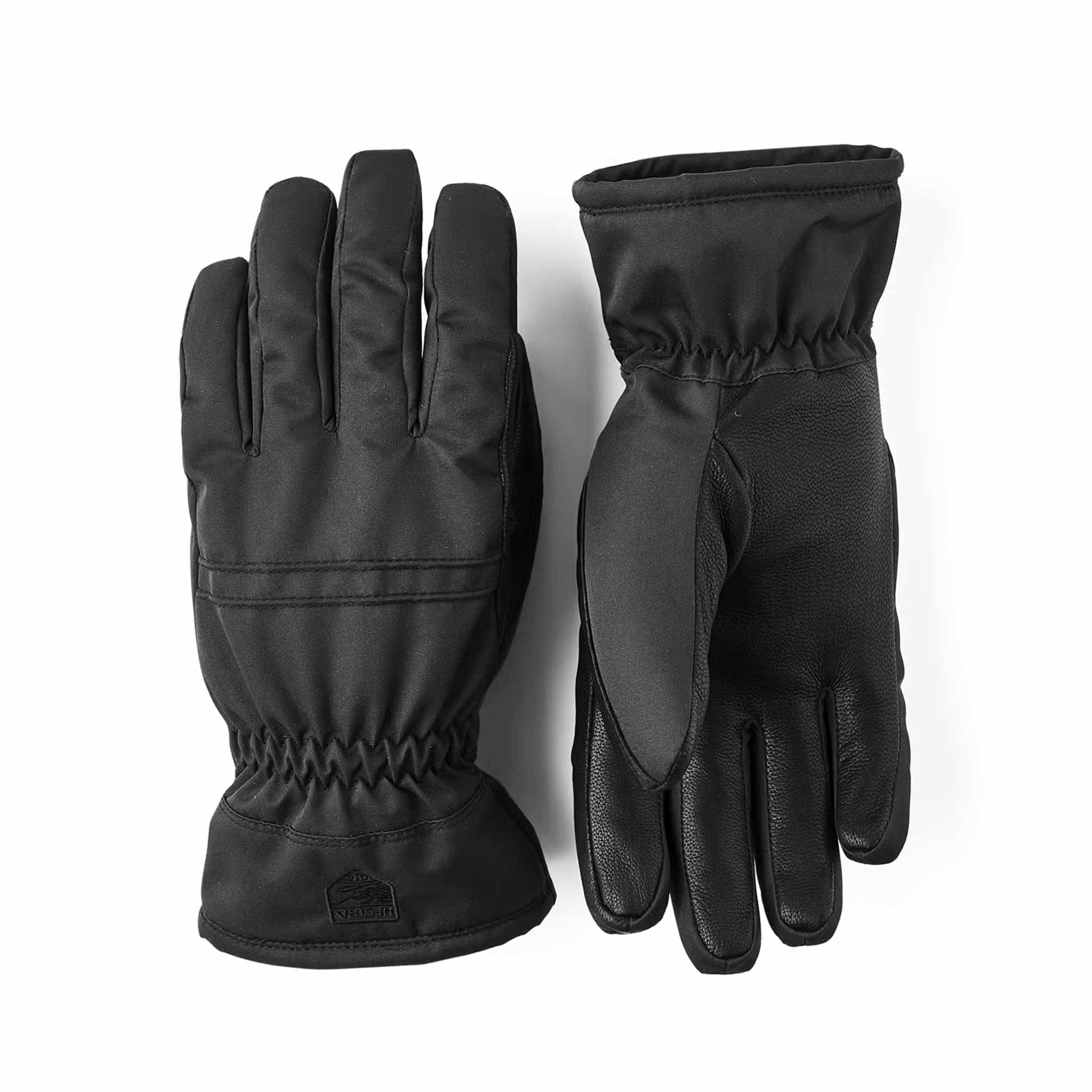 Primaloft Leather Gloves in Black