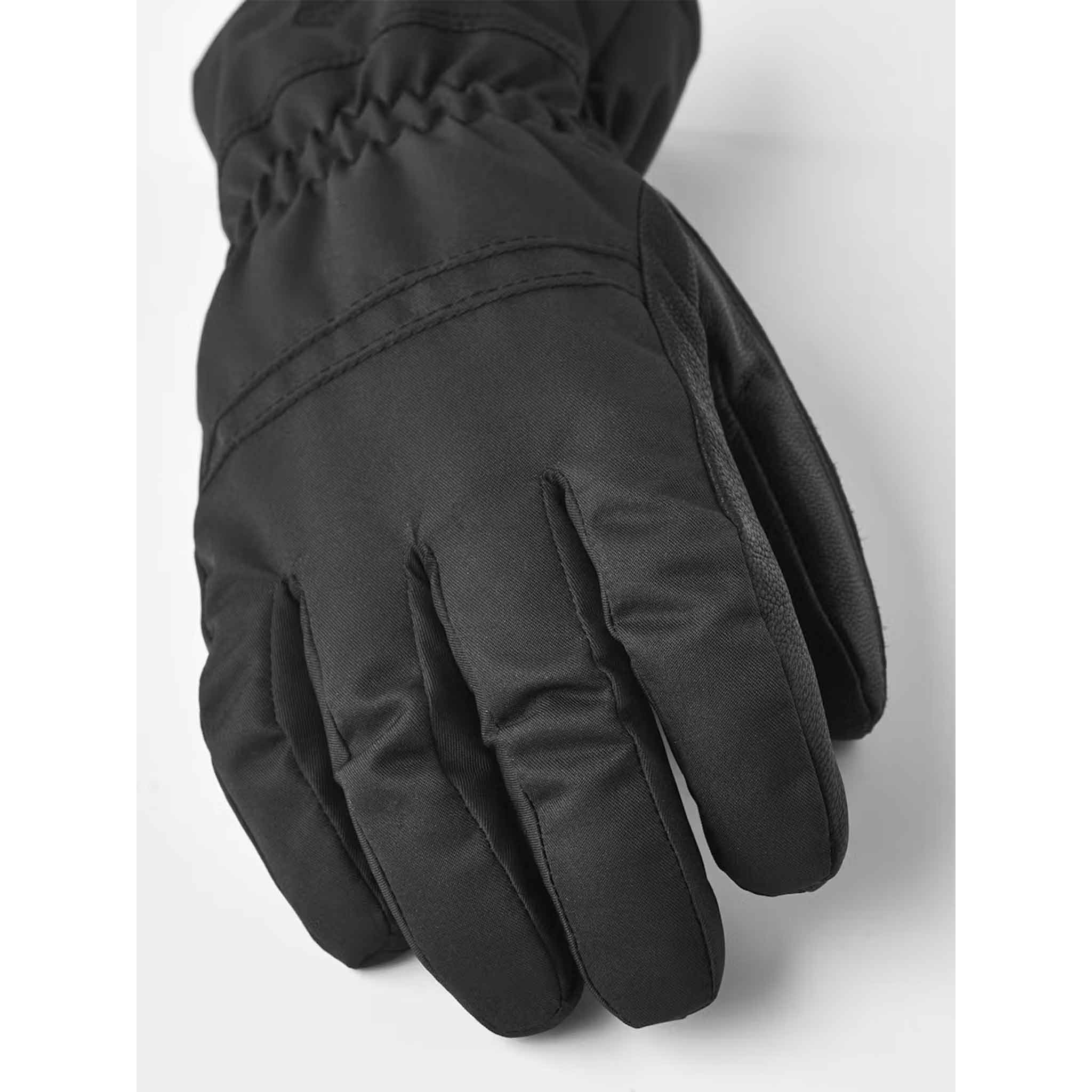 Primaloft Leather Gloves in Black