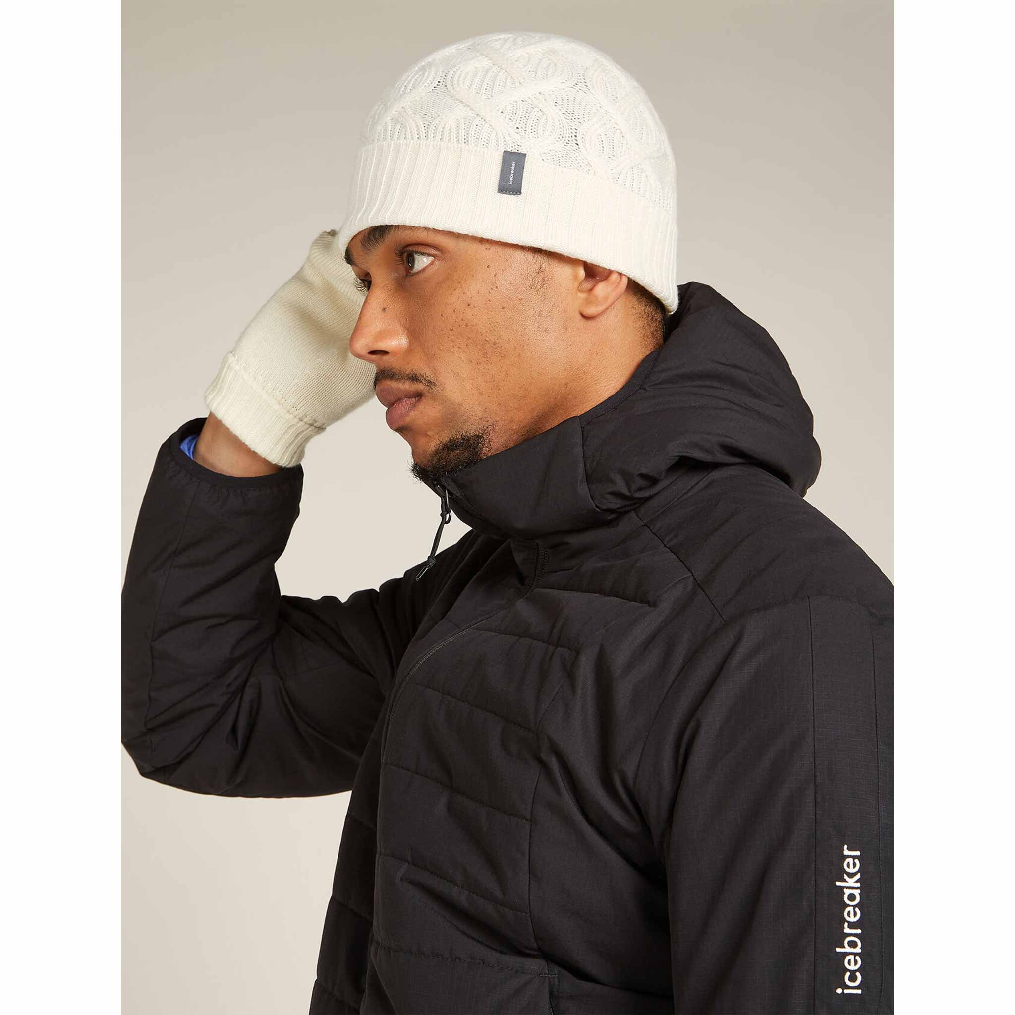 Merino Cable Knit Beanie in Undyed - London Ski Co.