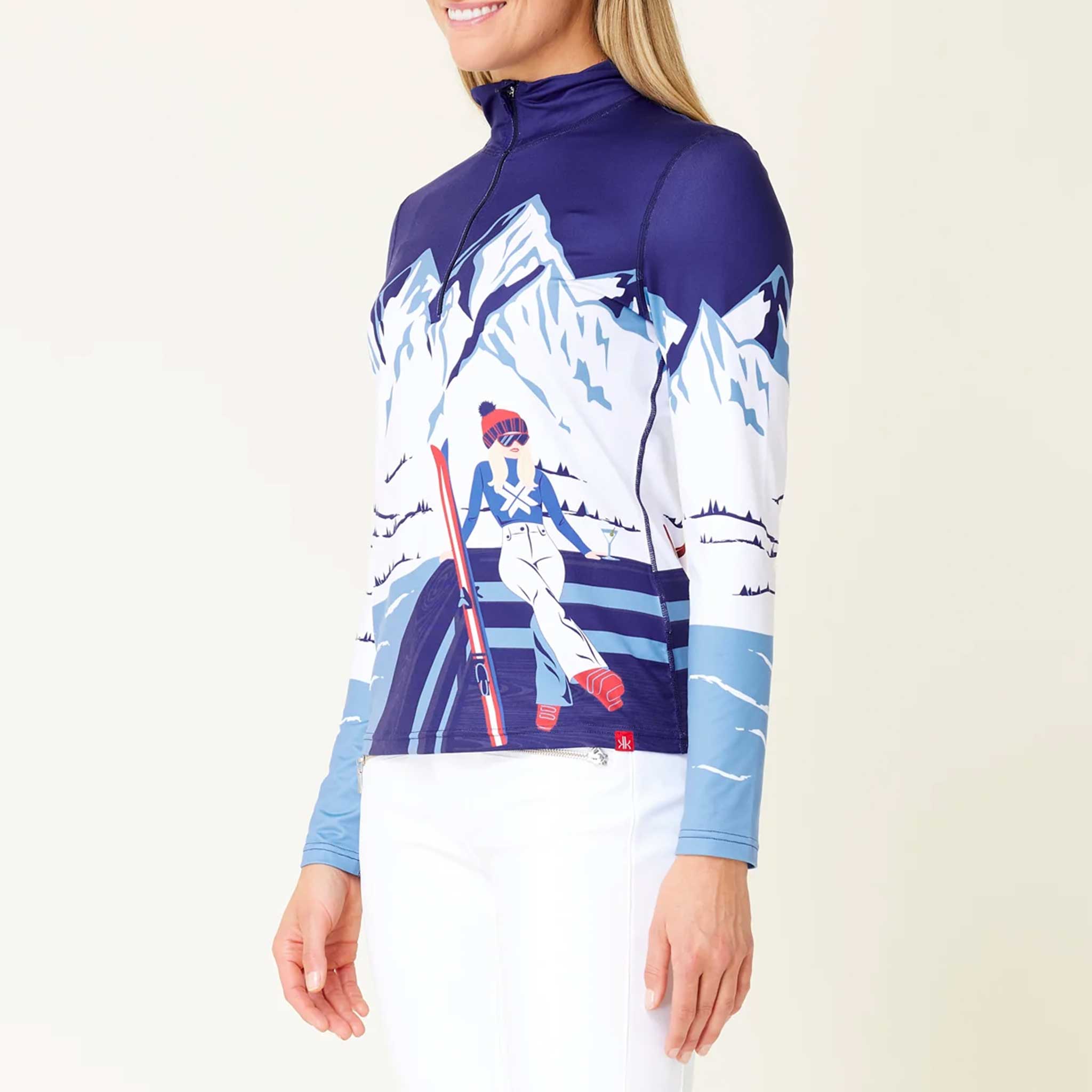 Apres Anyone Quarter Zip in Navy
