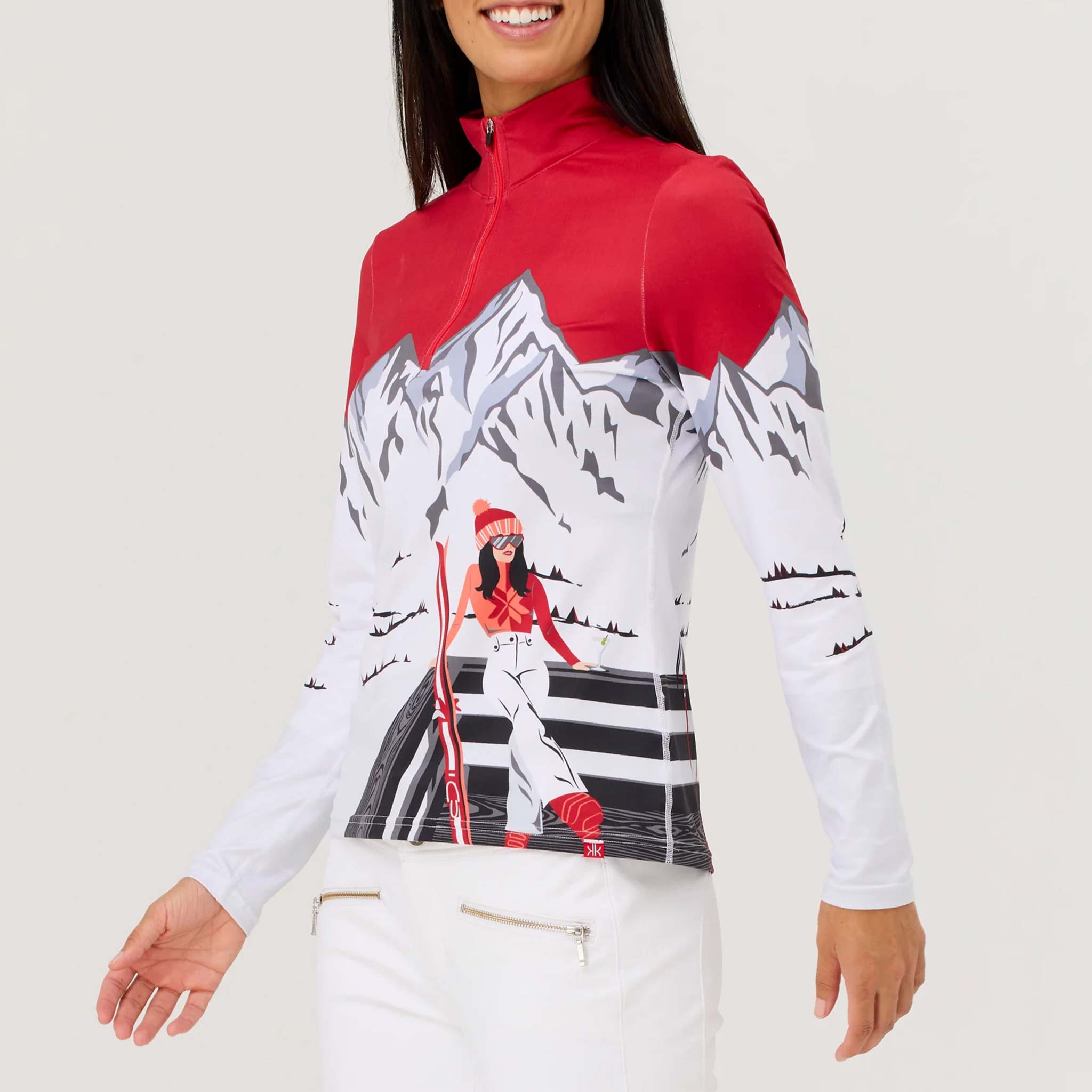 Apres Anyone Quarter Zip in Red