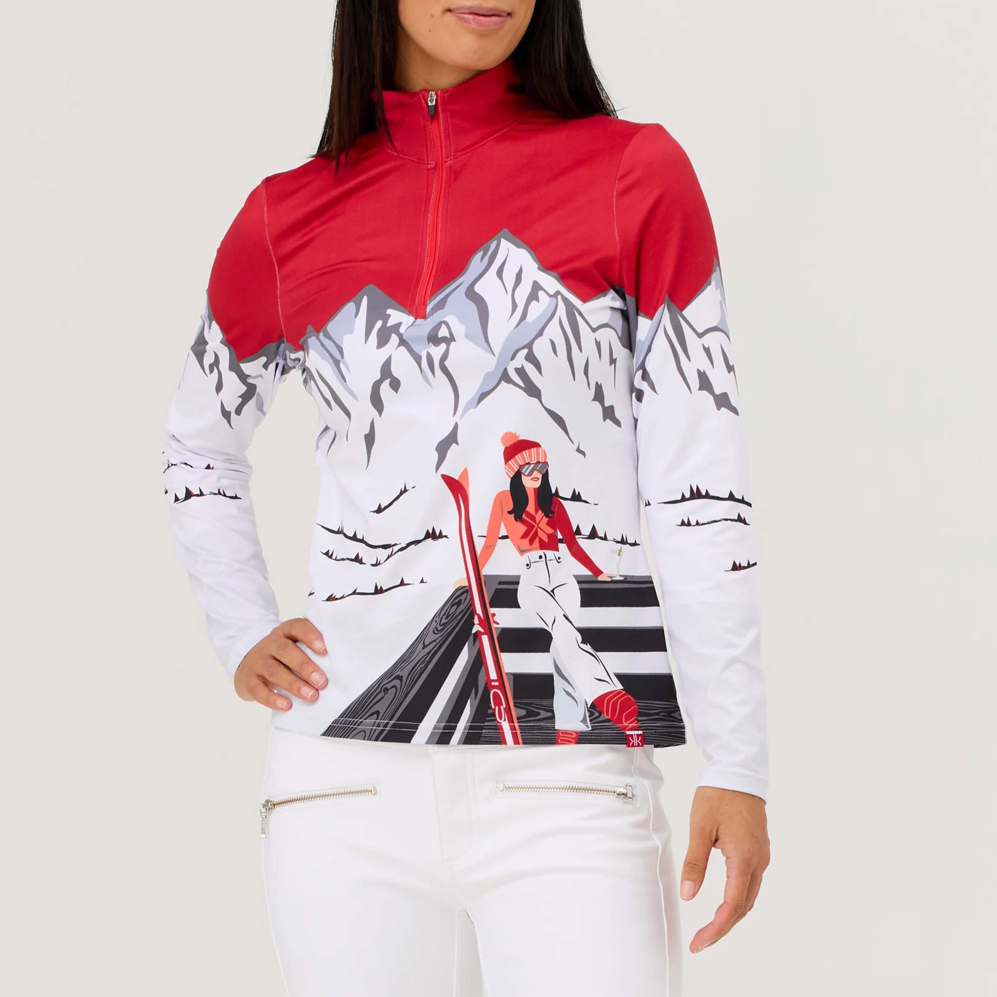 Apres Anyone Quarter Zip in Red