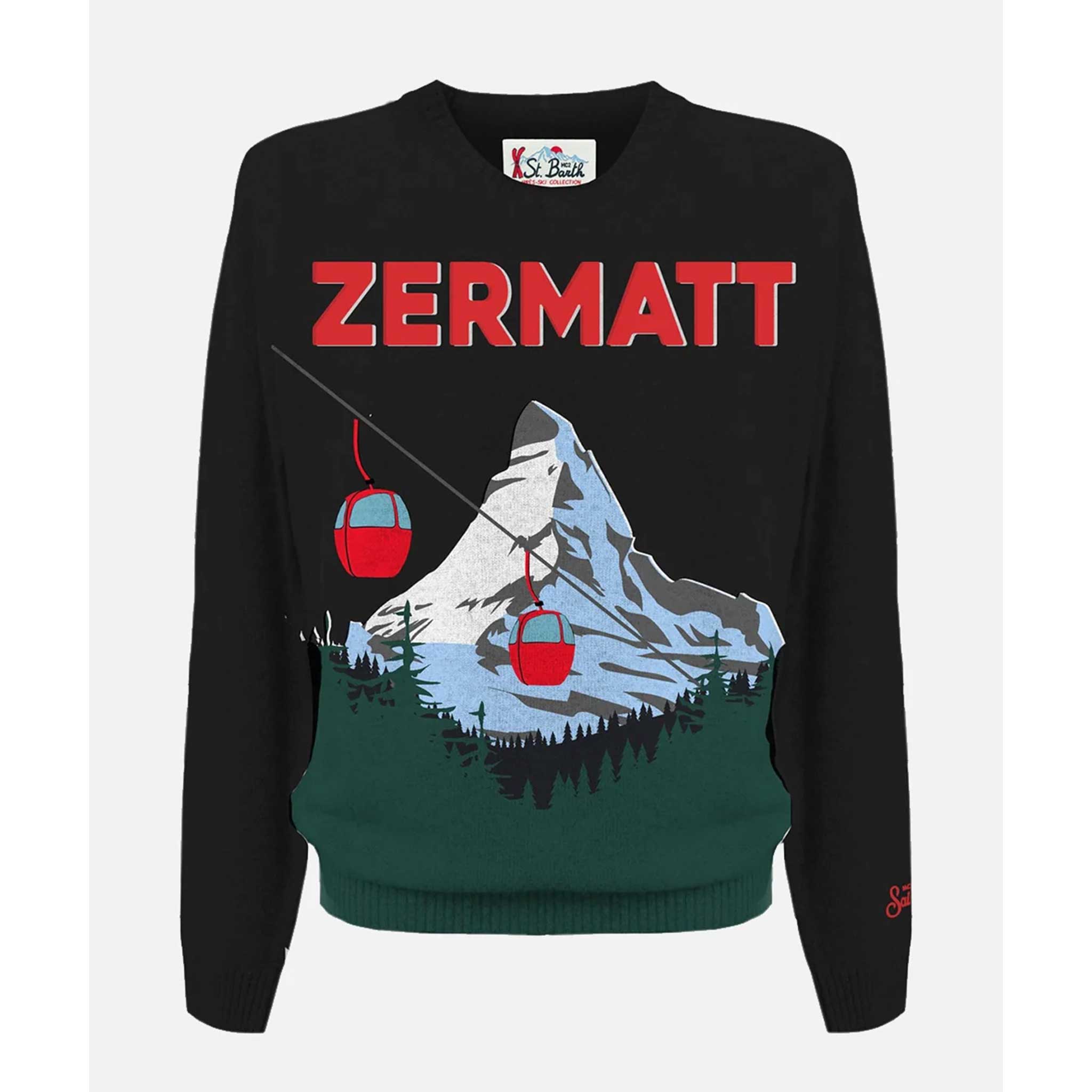 Zermatt Cable Sweater in Black