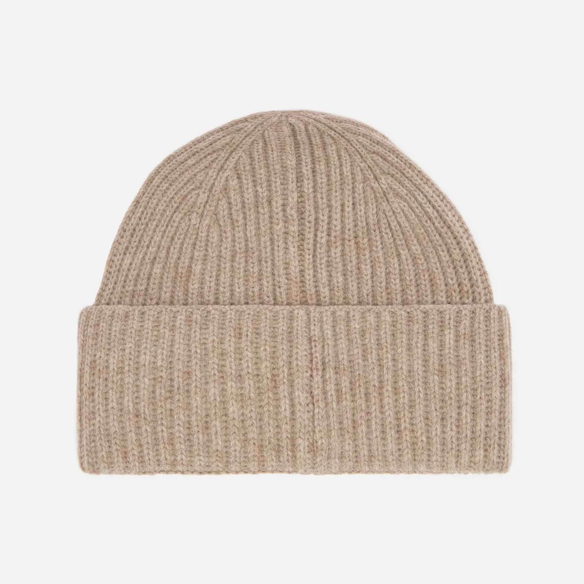 Wool Beanie in Camel