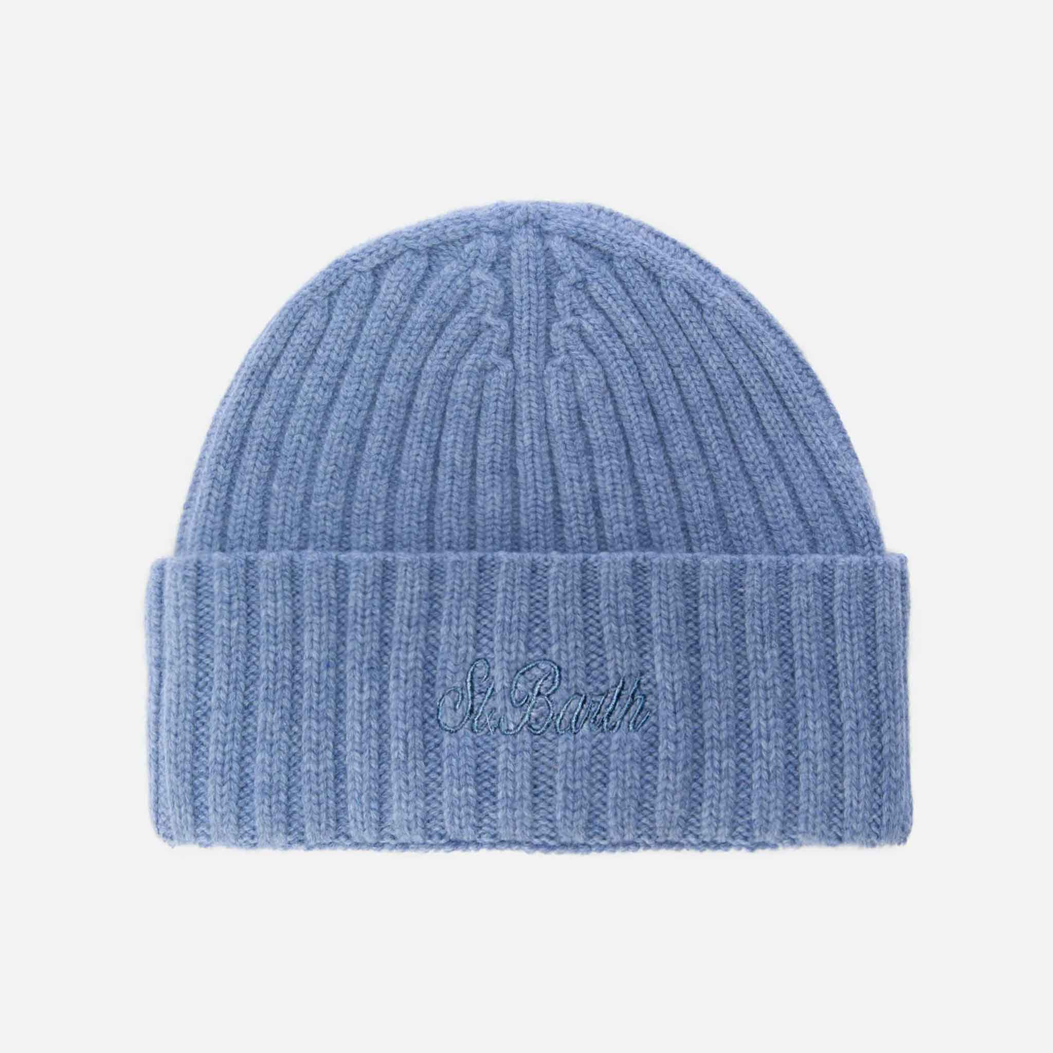 Wool Beanie in Light Blue