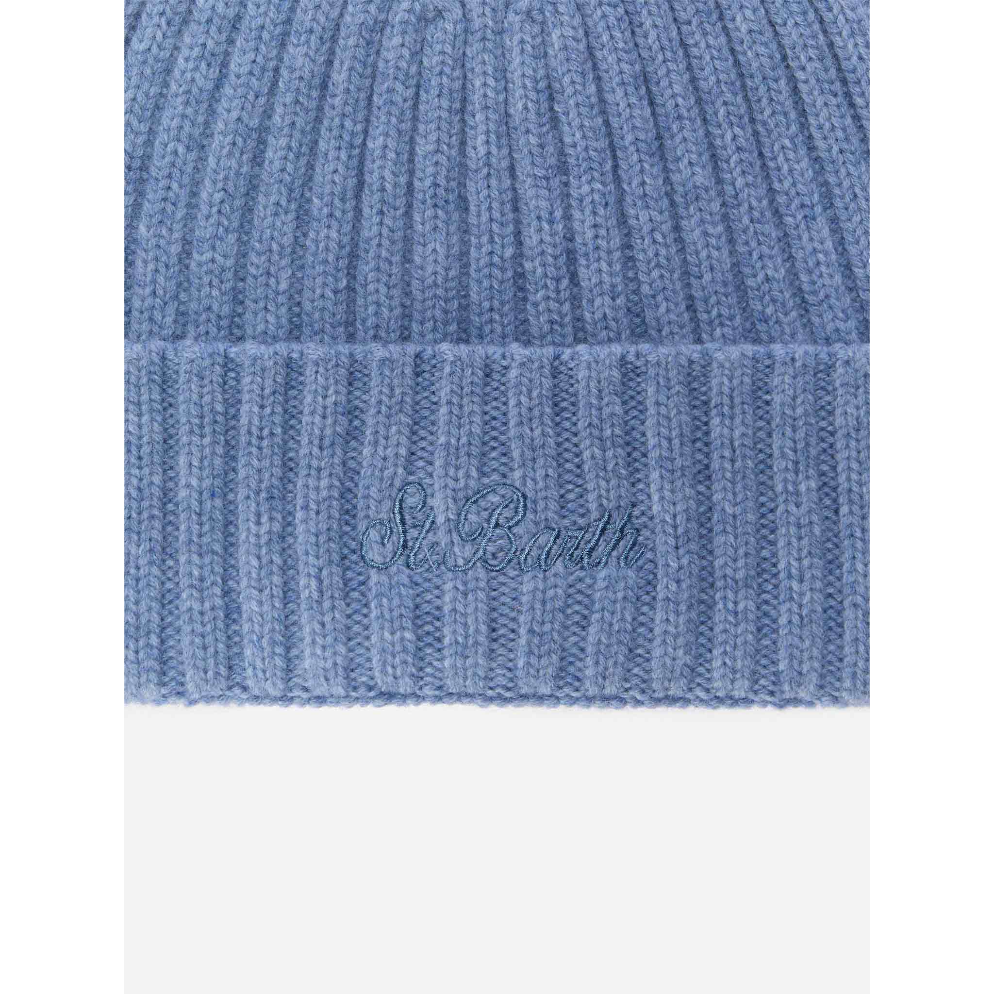 Wool Beanie in Light Blue