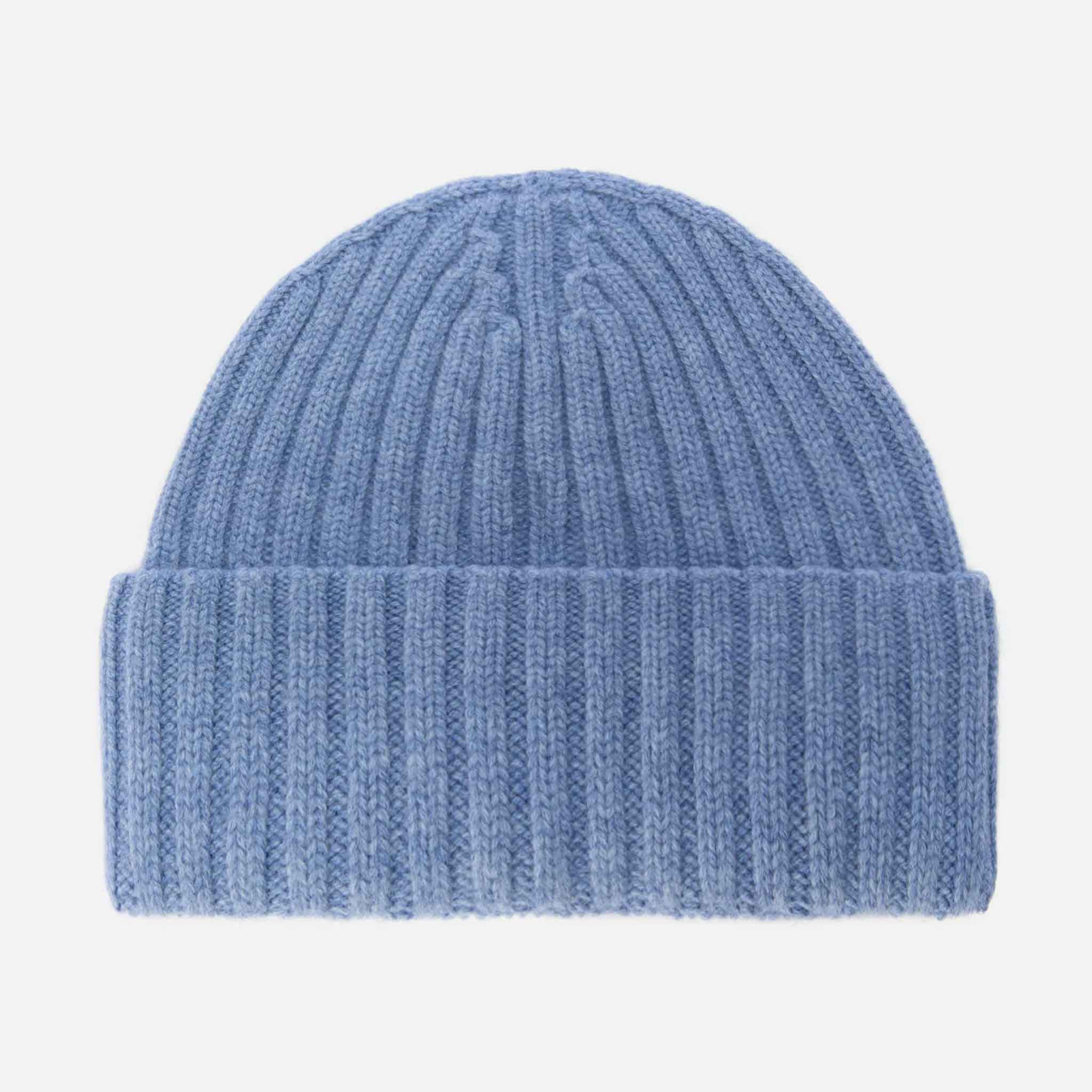 Wool Beanie in Light Blue