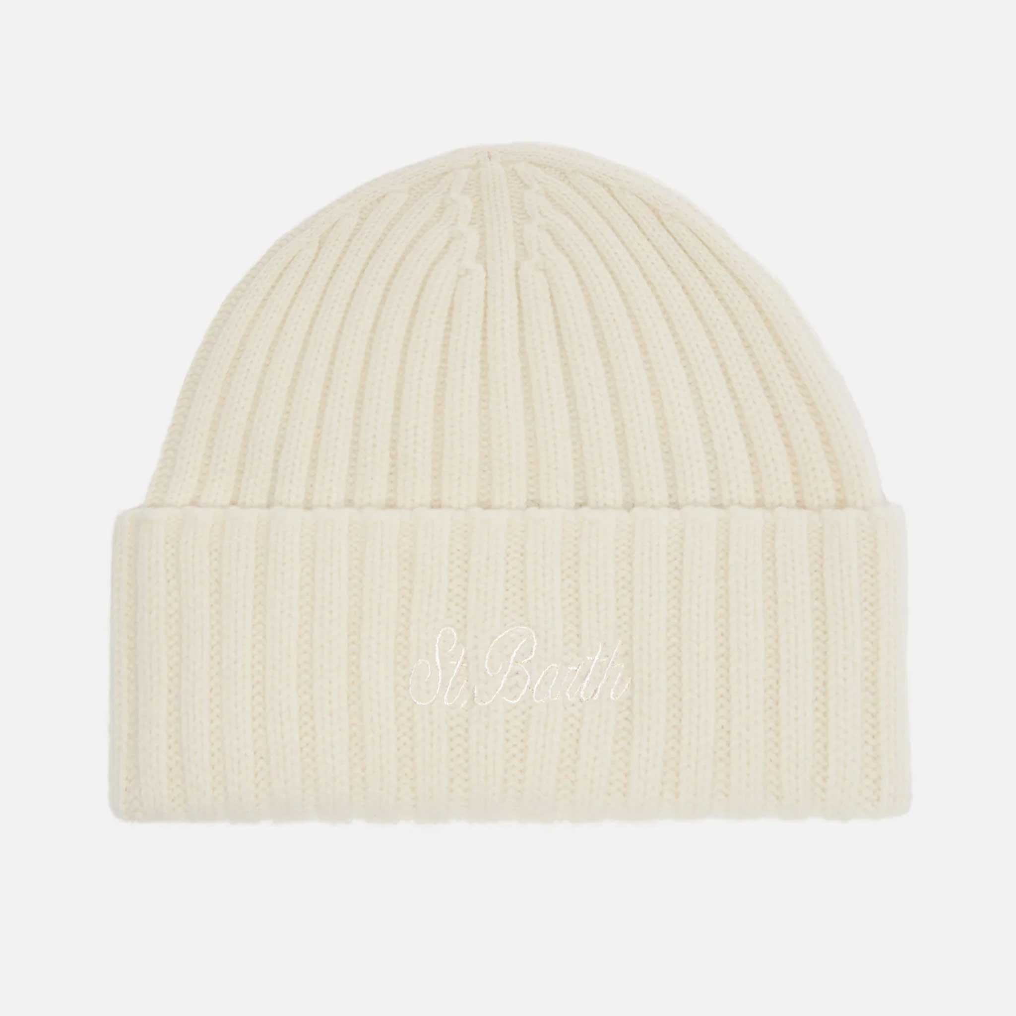 Wool Beanie in Off White