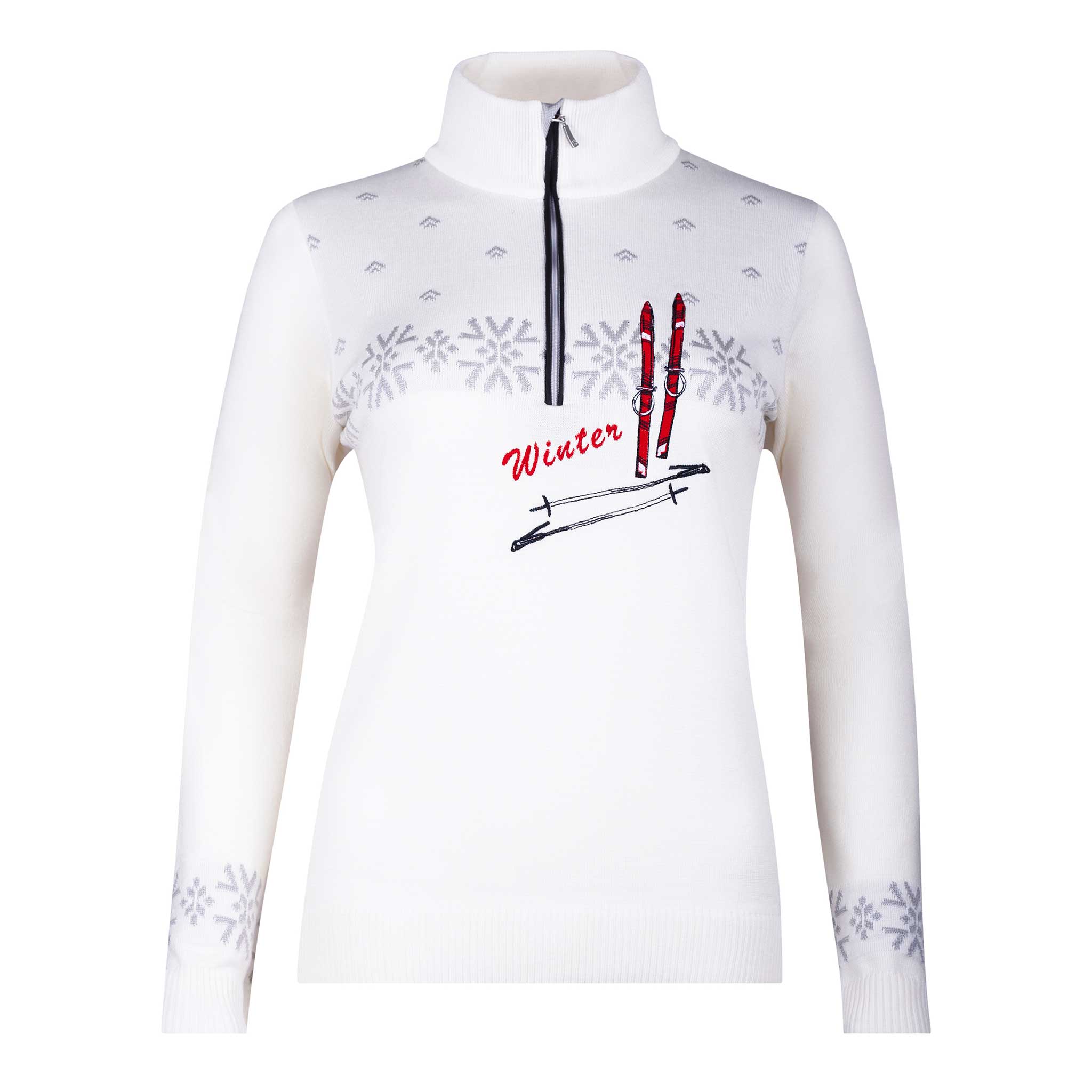 Engelberg Half Zip Sweater in White