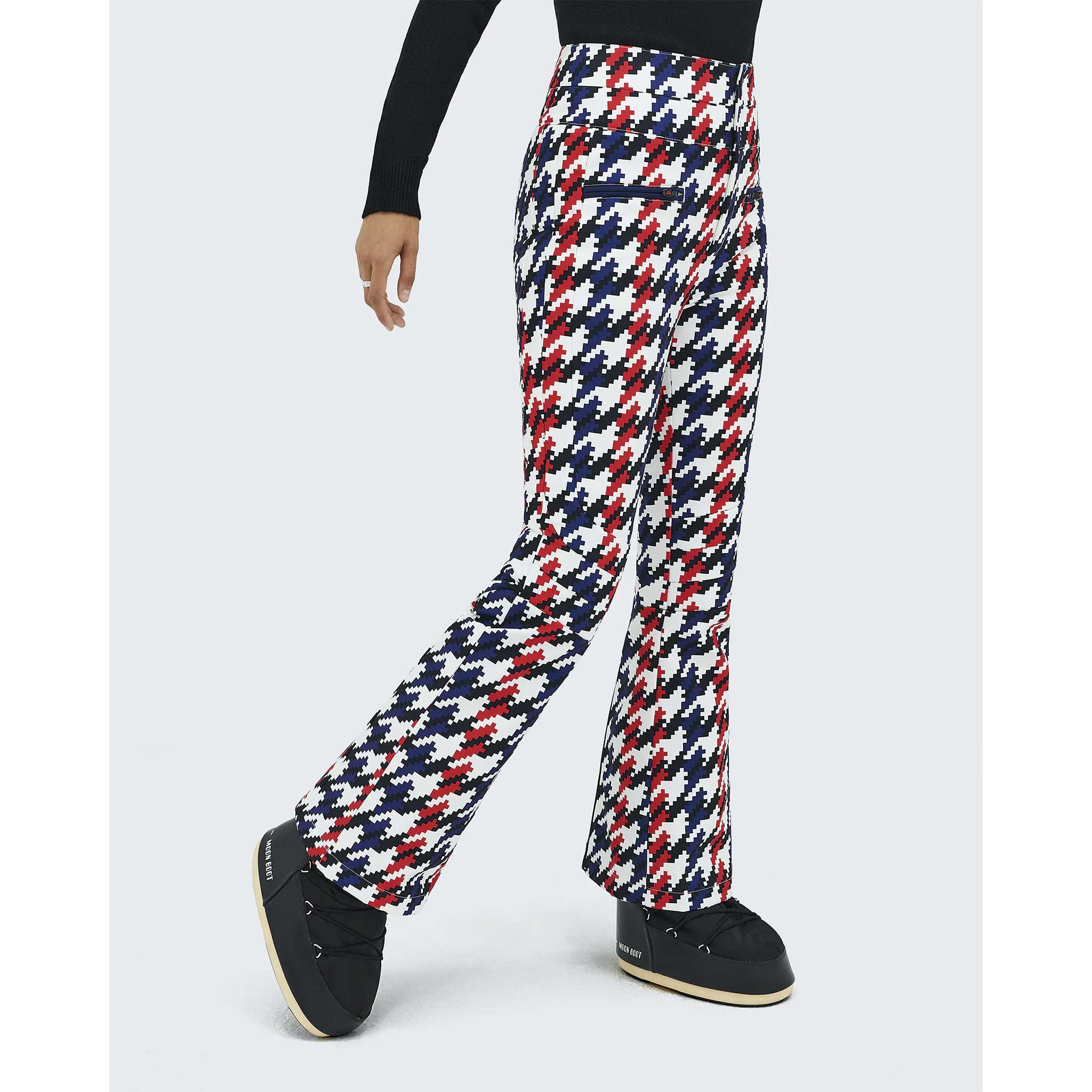 Aurora High Waist Flare Pant in Houndstooth