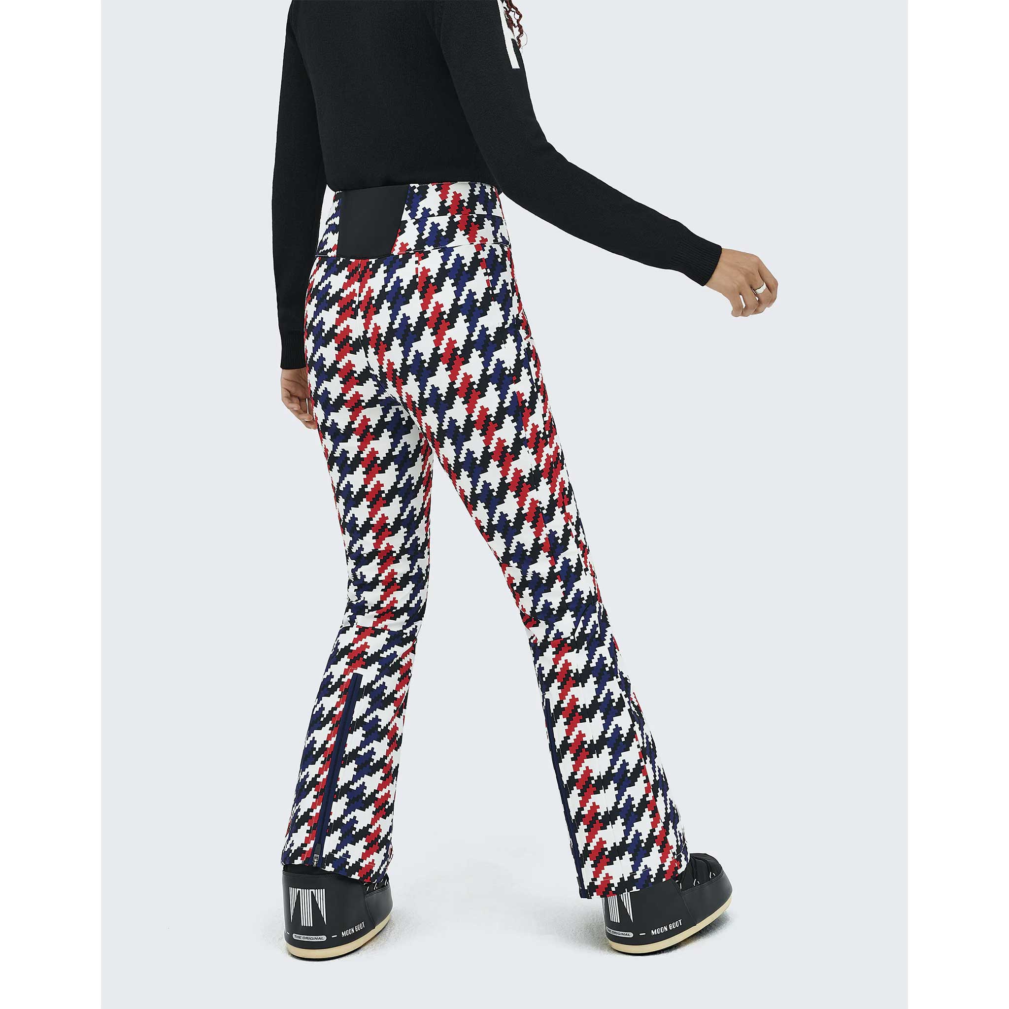 Aurora High Waist Flare Pant in Houndstooth
