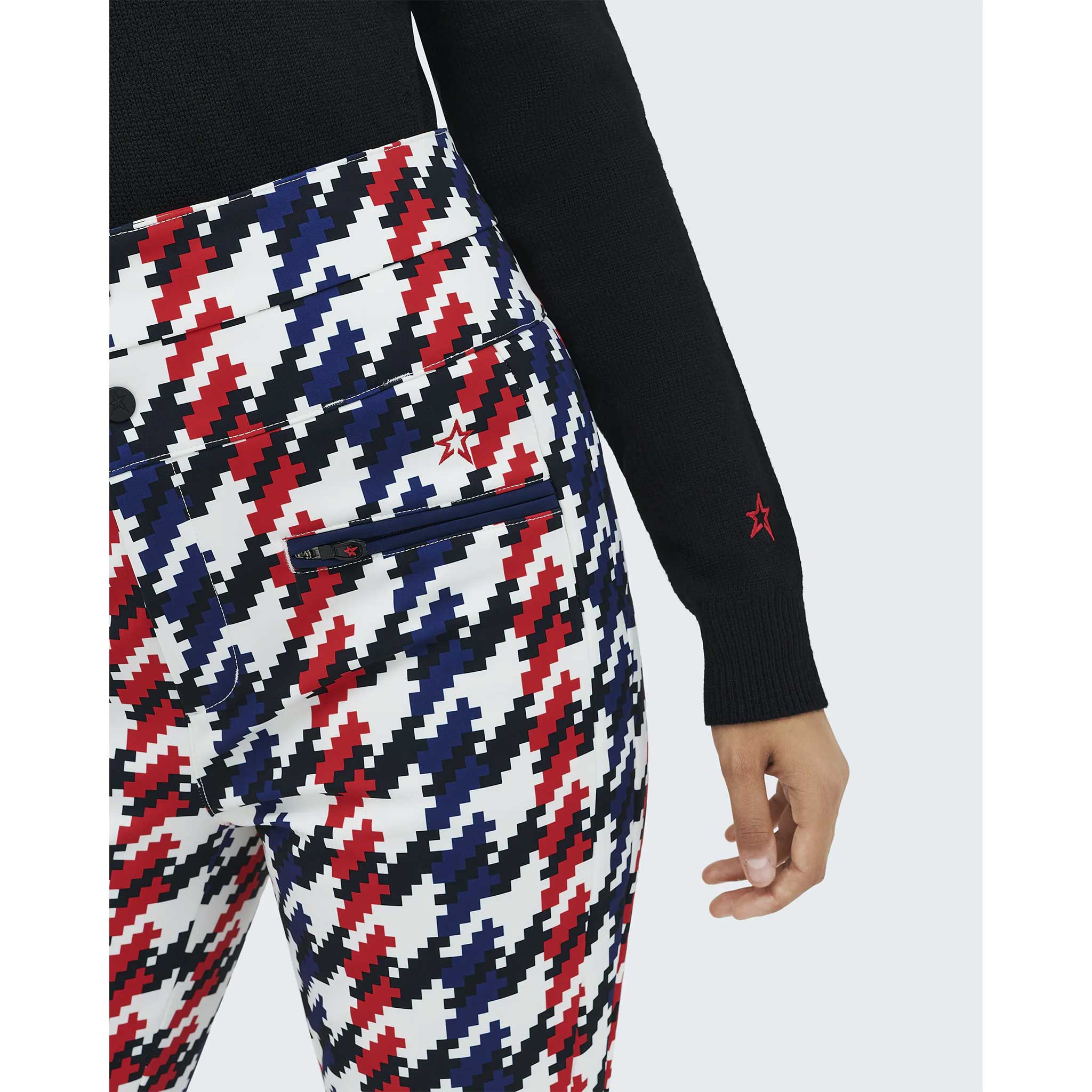 Aurora High Waist Flare Pant in Houndstooth