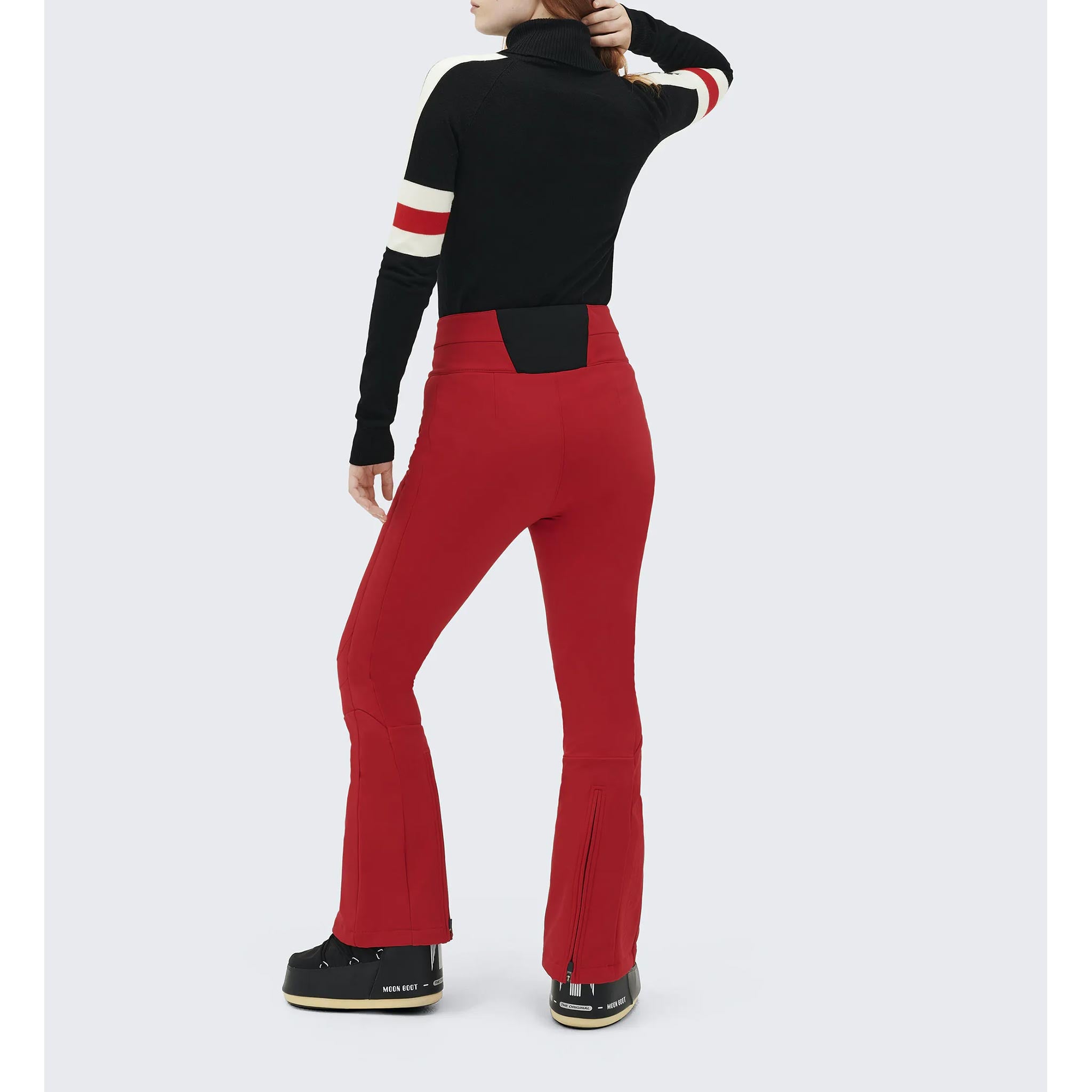 Aurora High Waist Flare Pant in Red