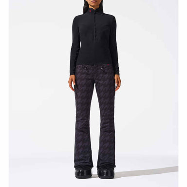 Aurora High Waist Flare Pant in Black Houndstooth - London Ski Co.