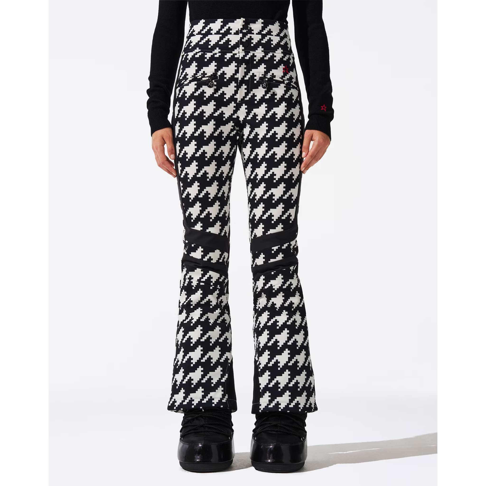 Aurora High Waist Flare Pant in Houndstooth