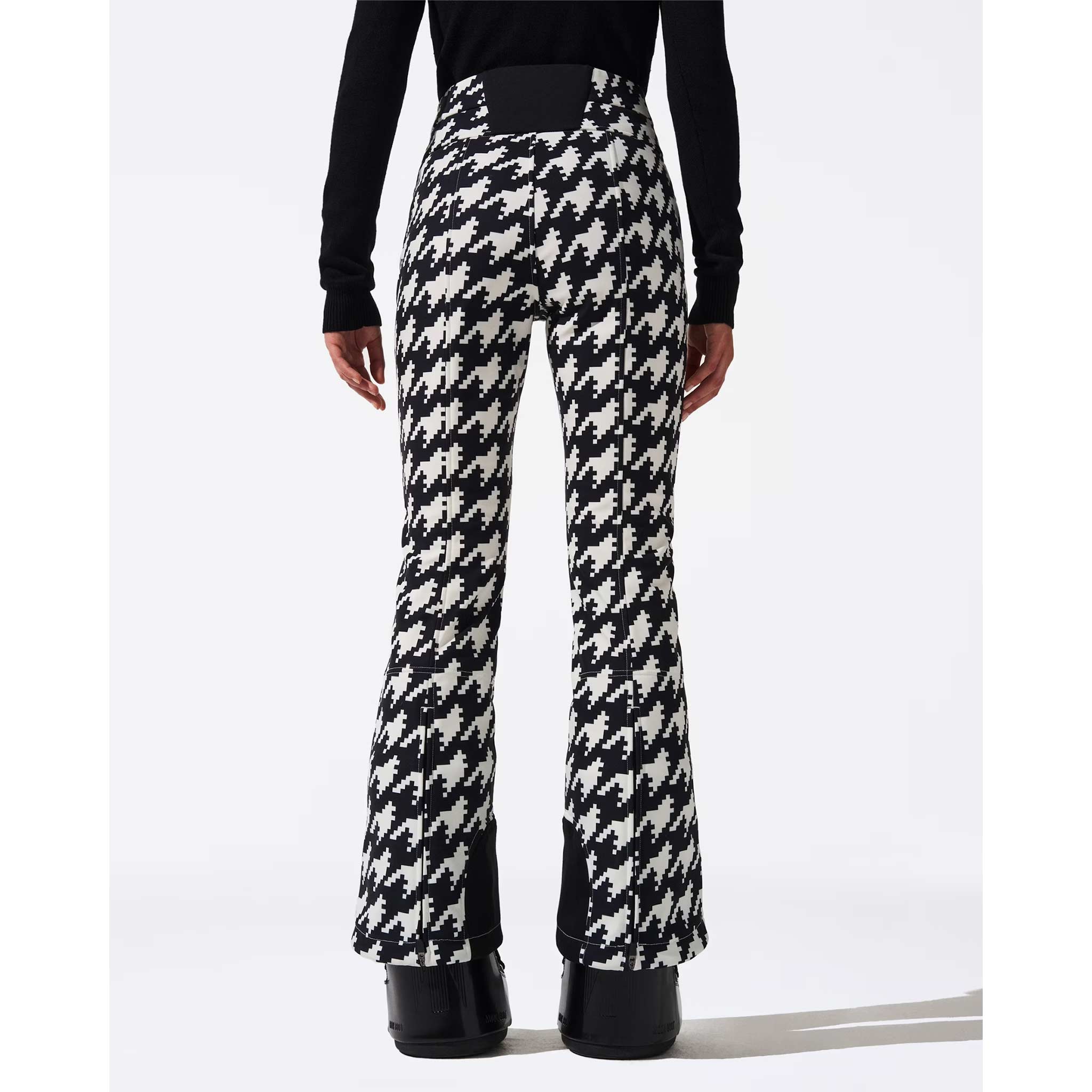 Aurora High Waist Flare Pant in Houndstooth