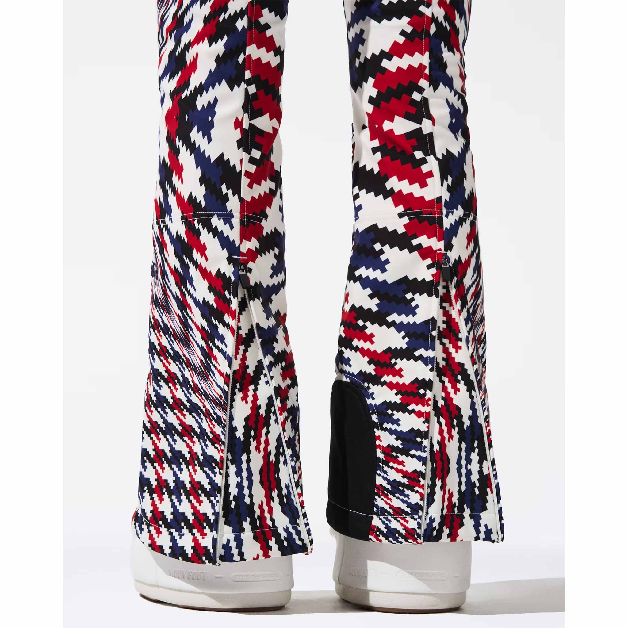 Aurora High Waist Flare Pant in Twisted Houndstooth