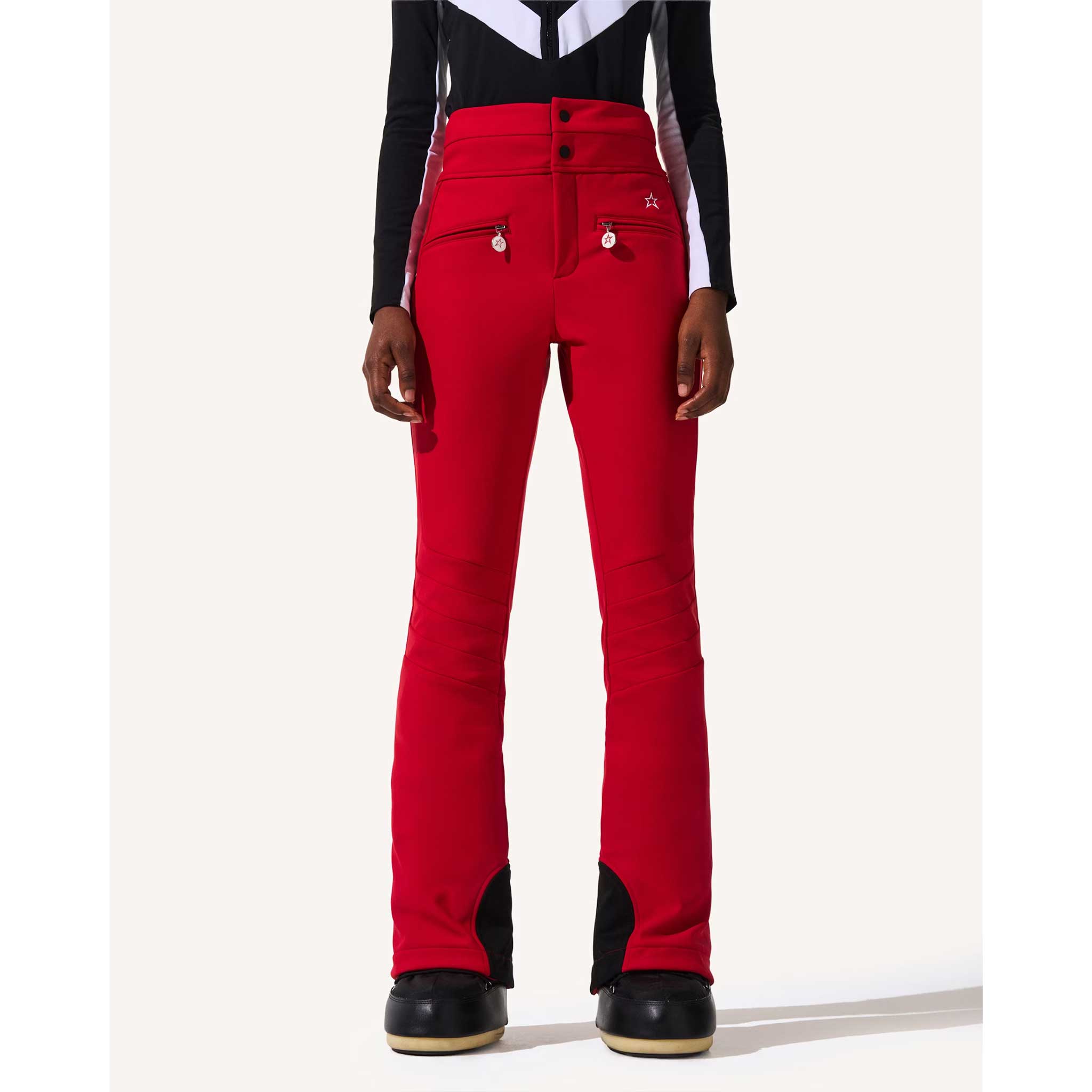 Aurora High Waist Flare Pant in Red - London Ski Co.