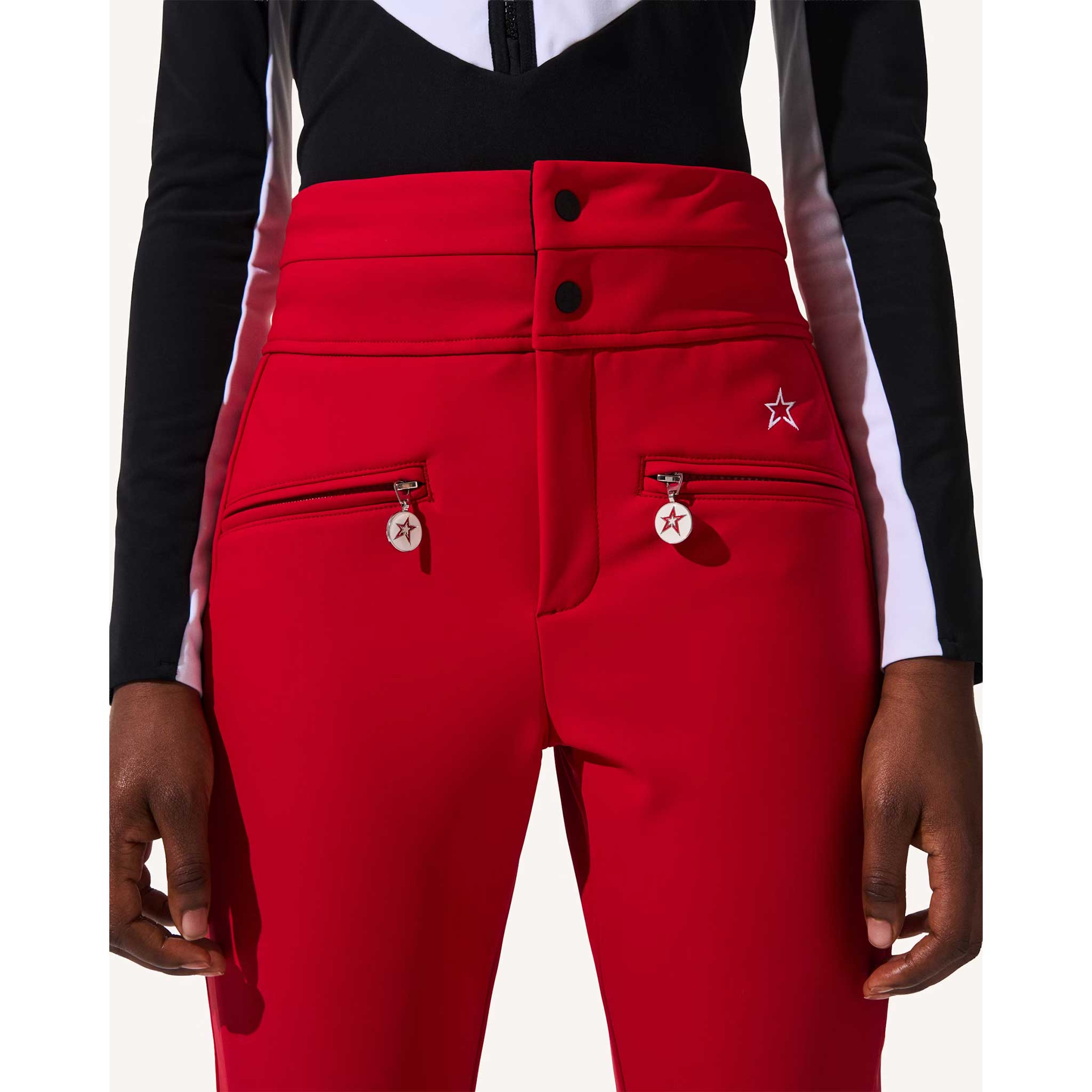 Aurora High Waist Flare Pant in Red - London Ski Co.