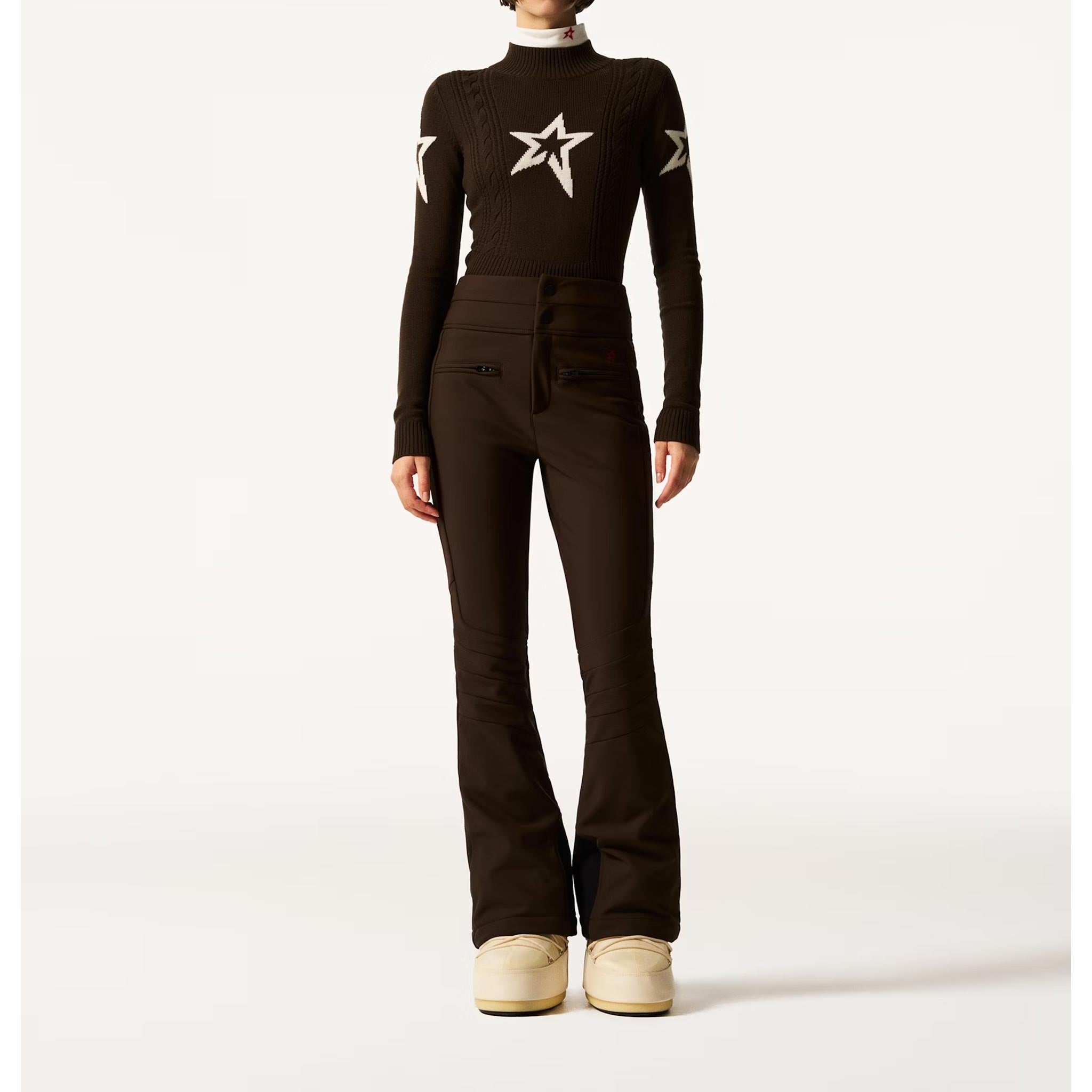 Aurora High Waist Flare Pant in Chocolate