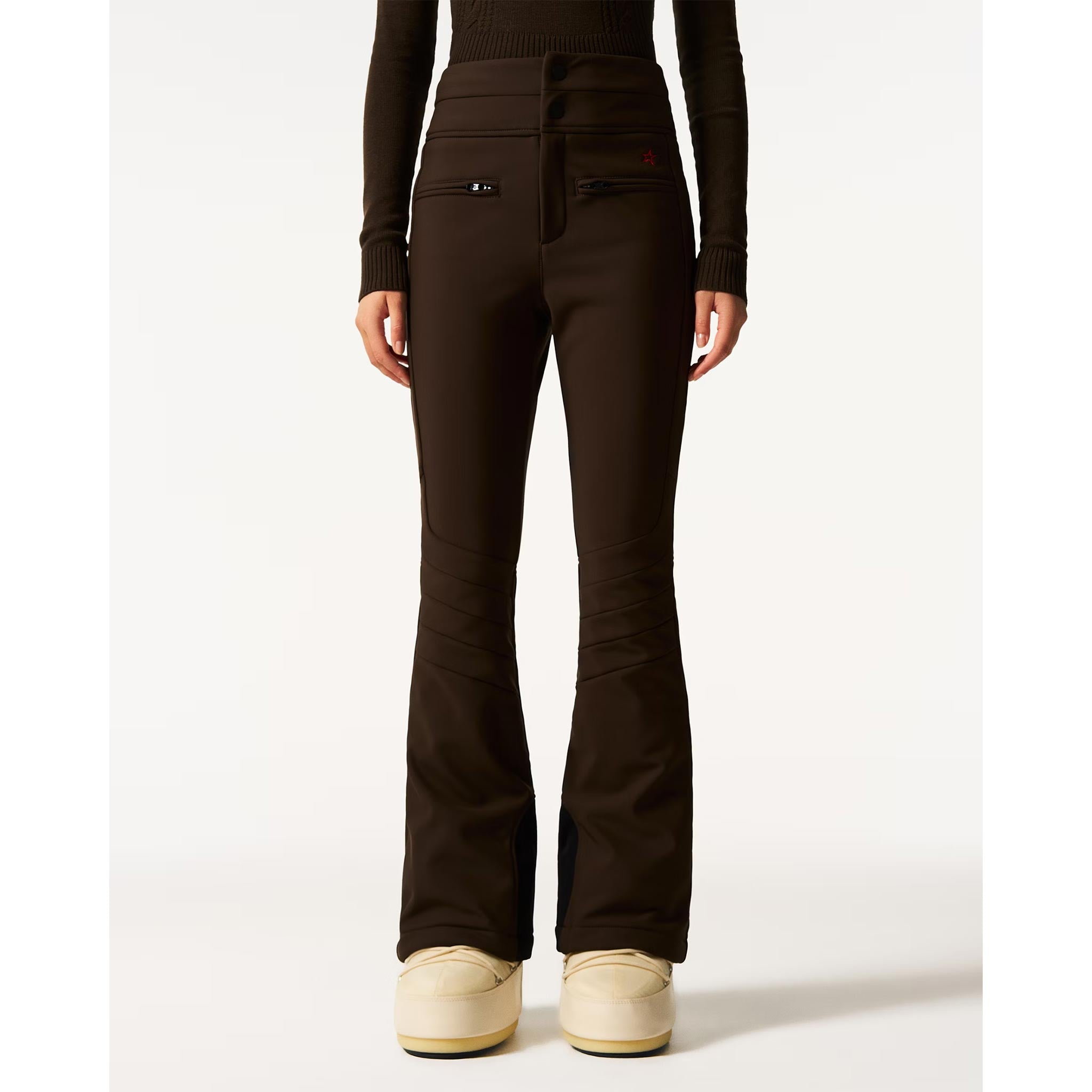 Aurora High Waist Flare Pant in Chocolate