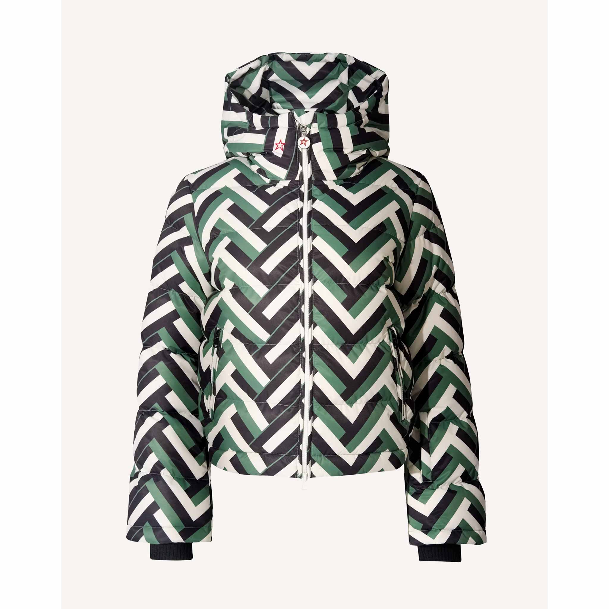 Polar Flare III Ski Jacket in Green Waffle Print