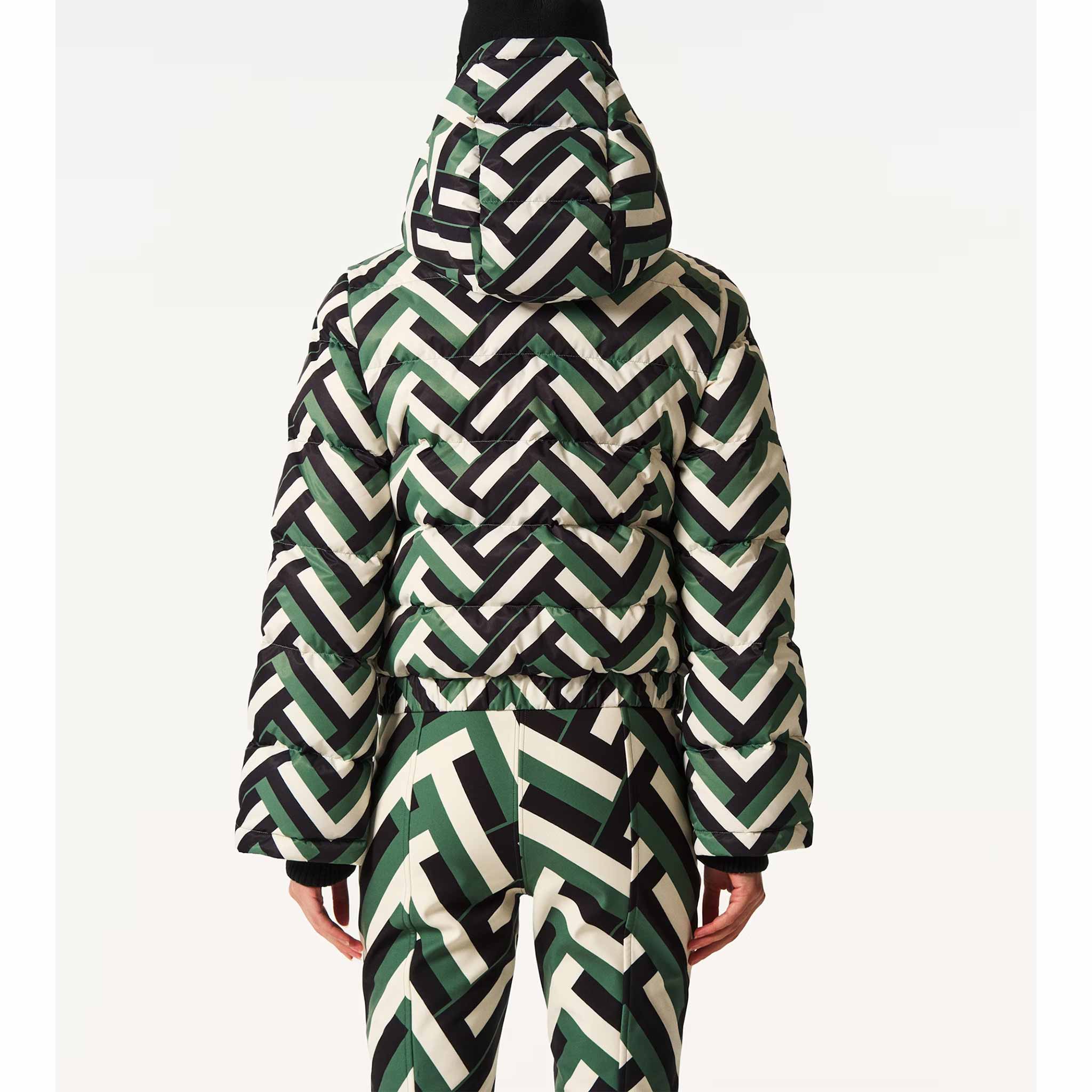 Polar Flare III Ski Jacket in Green Waffle Print