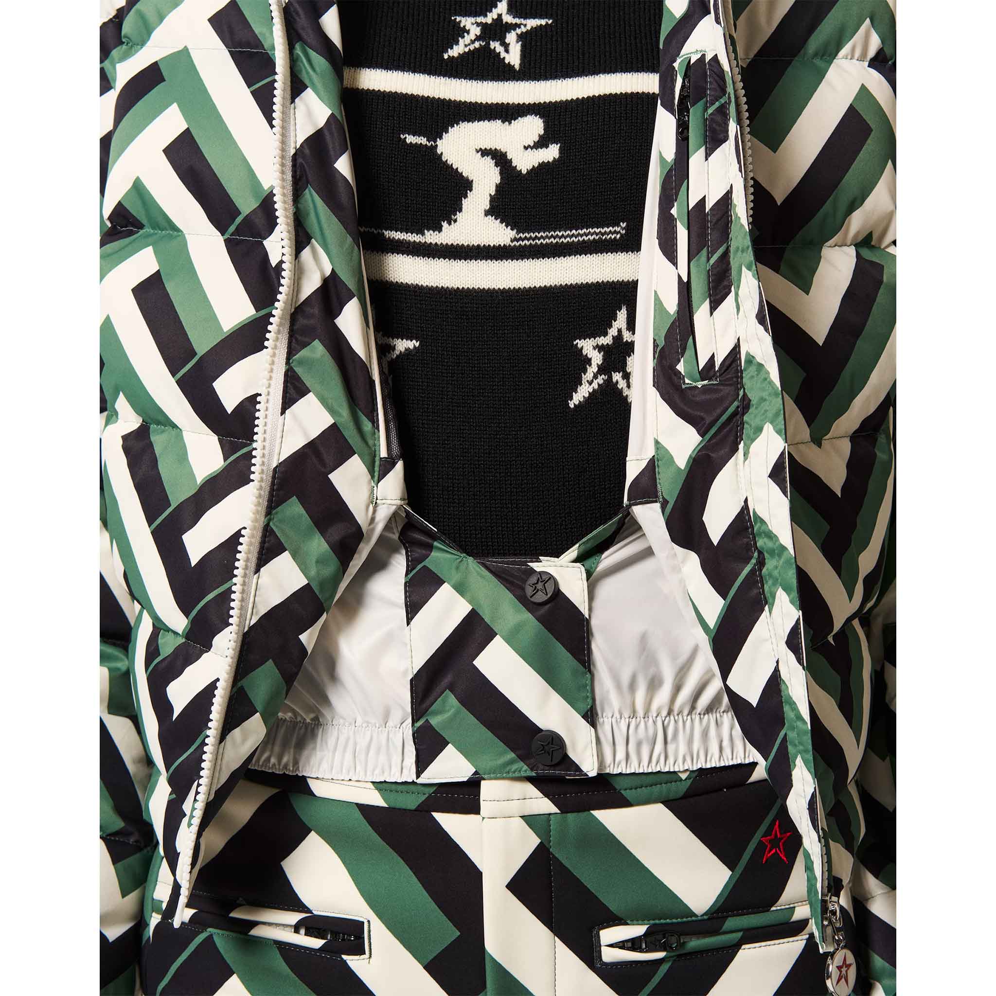 Polar Flare III Ski Jacket in Green Waffle Print