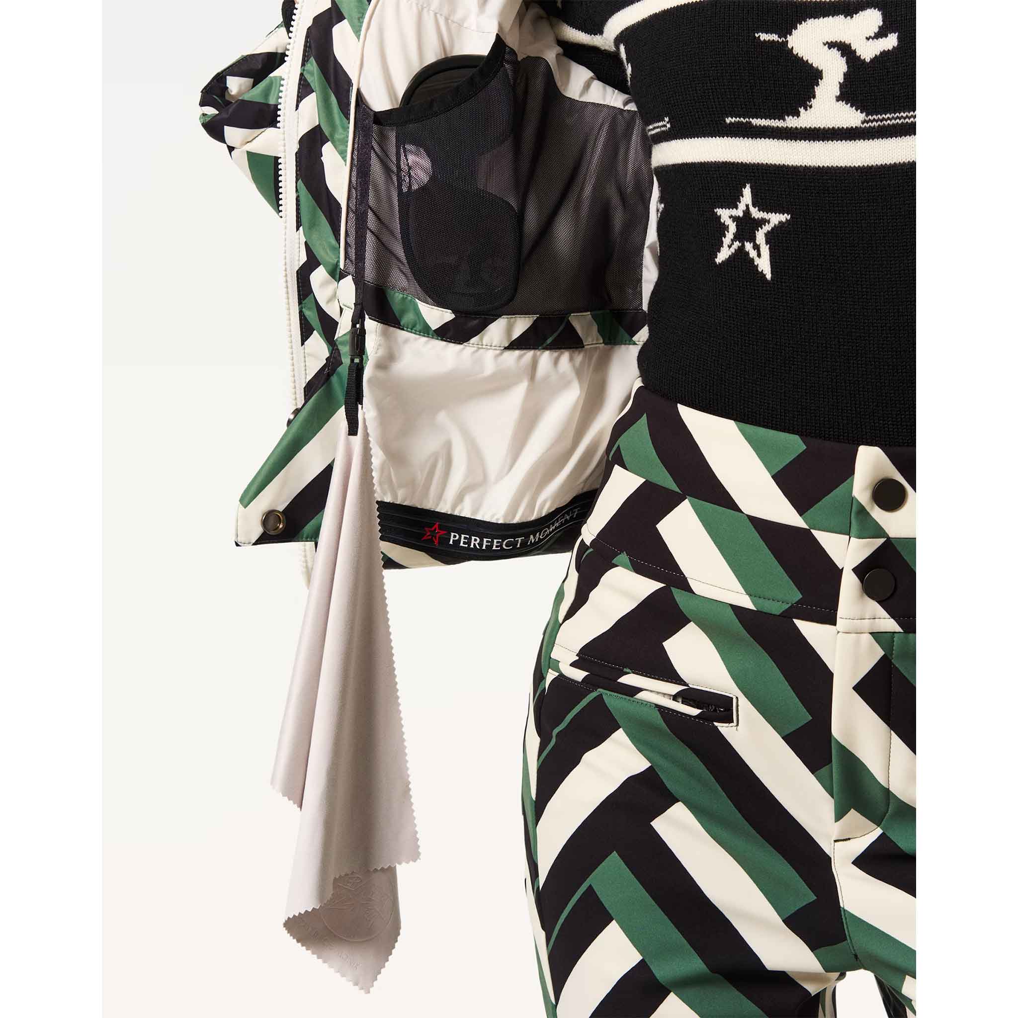 Polar Flare III Ski Jacket in Green Waffle Print