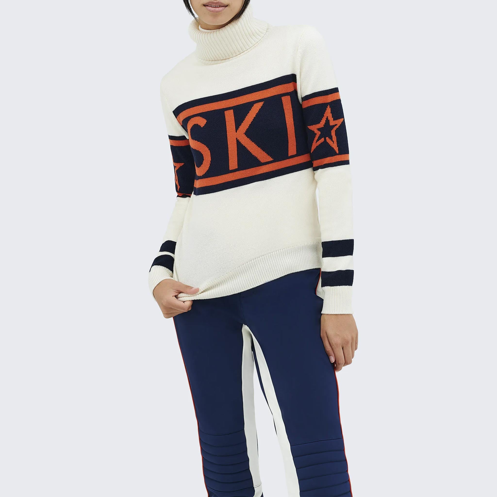 Schild Sweater in Navy/Red/Orange