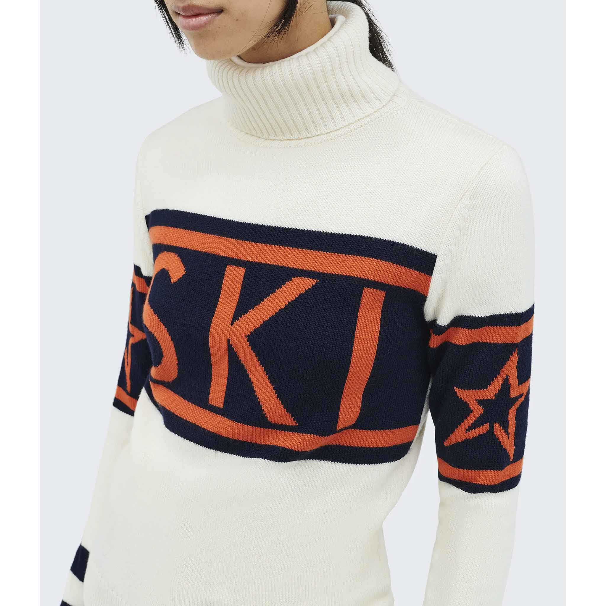 Schild Sweater in Navy/Red/Orange