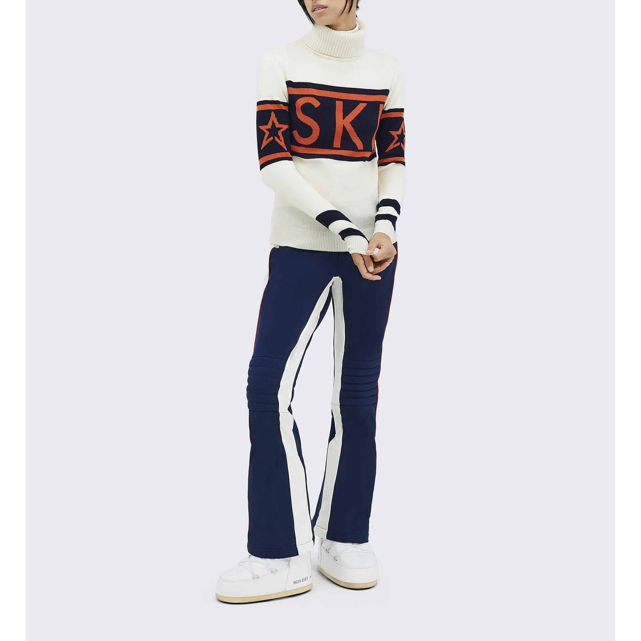Schild Sweater in Navy/Red/Orange